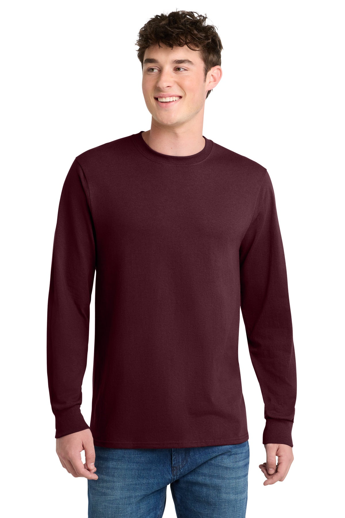 Port & Company Long Sleeve Core Blend Tee – Athletic Maroon