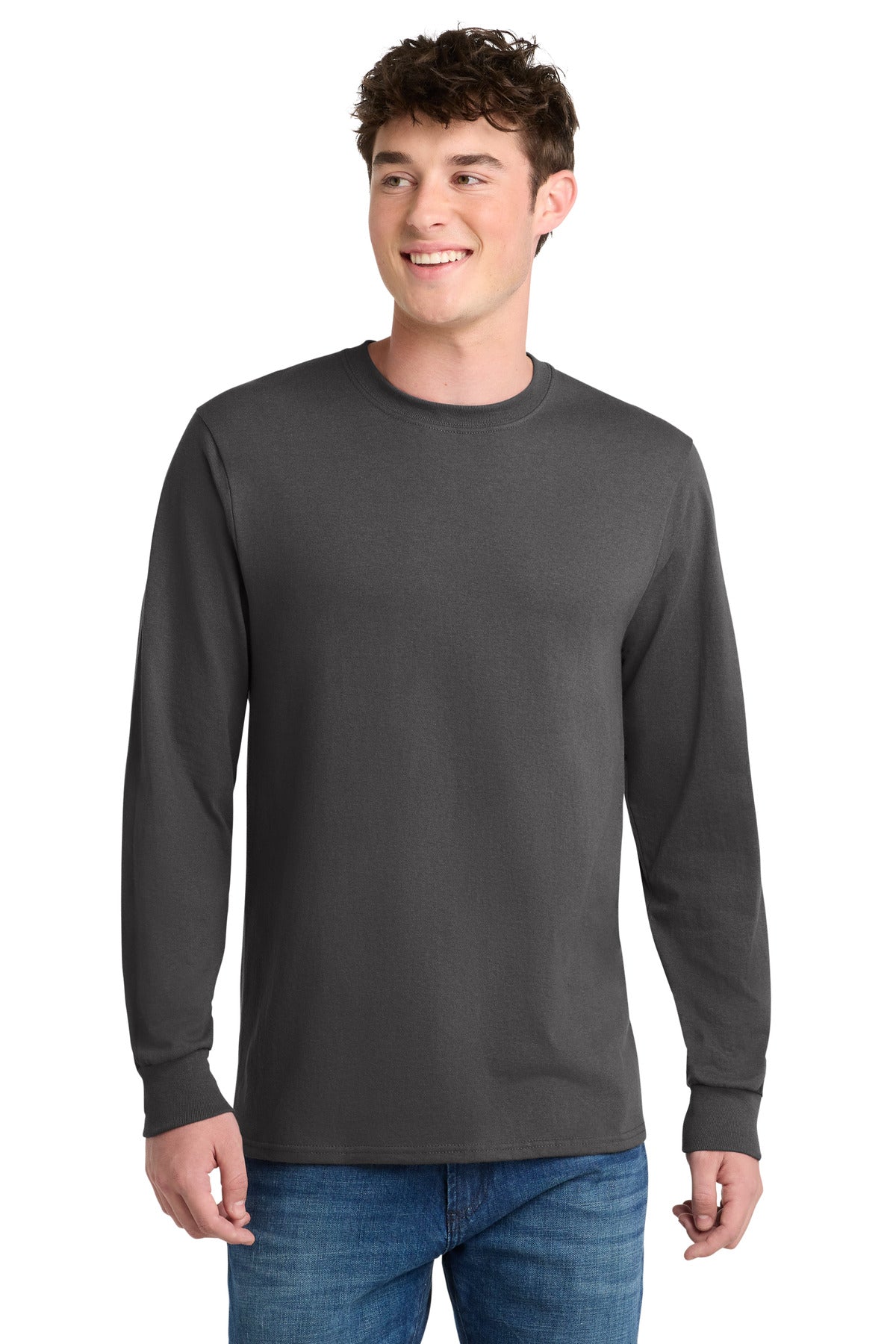 Port & Company Long Sleeve Core Blend Tee – Charcoal