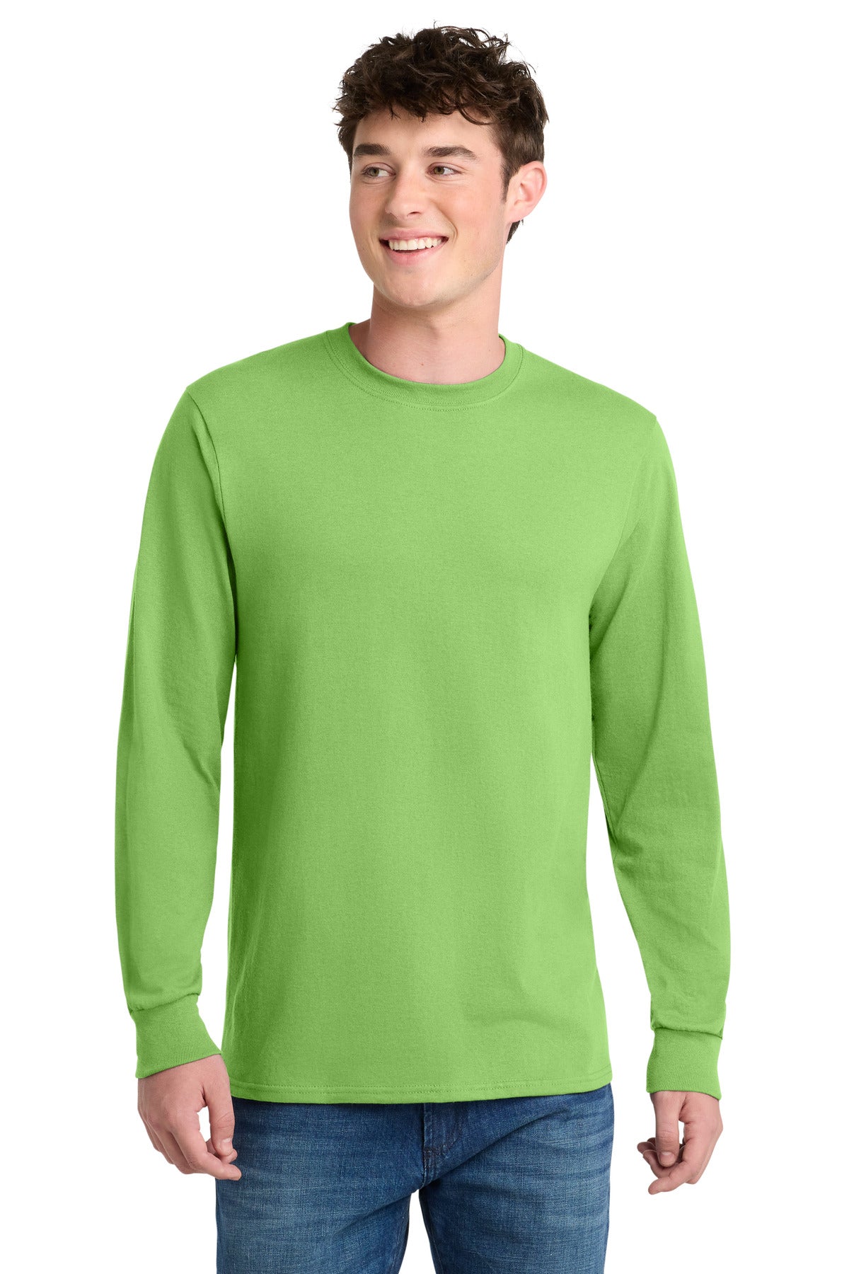 Port & Company Long Sleeve Core Blend Tee – Lime