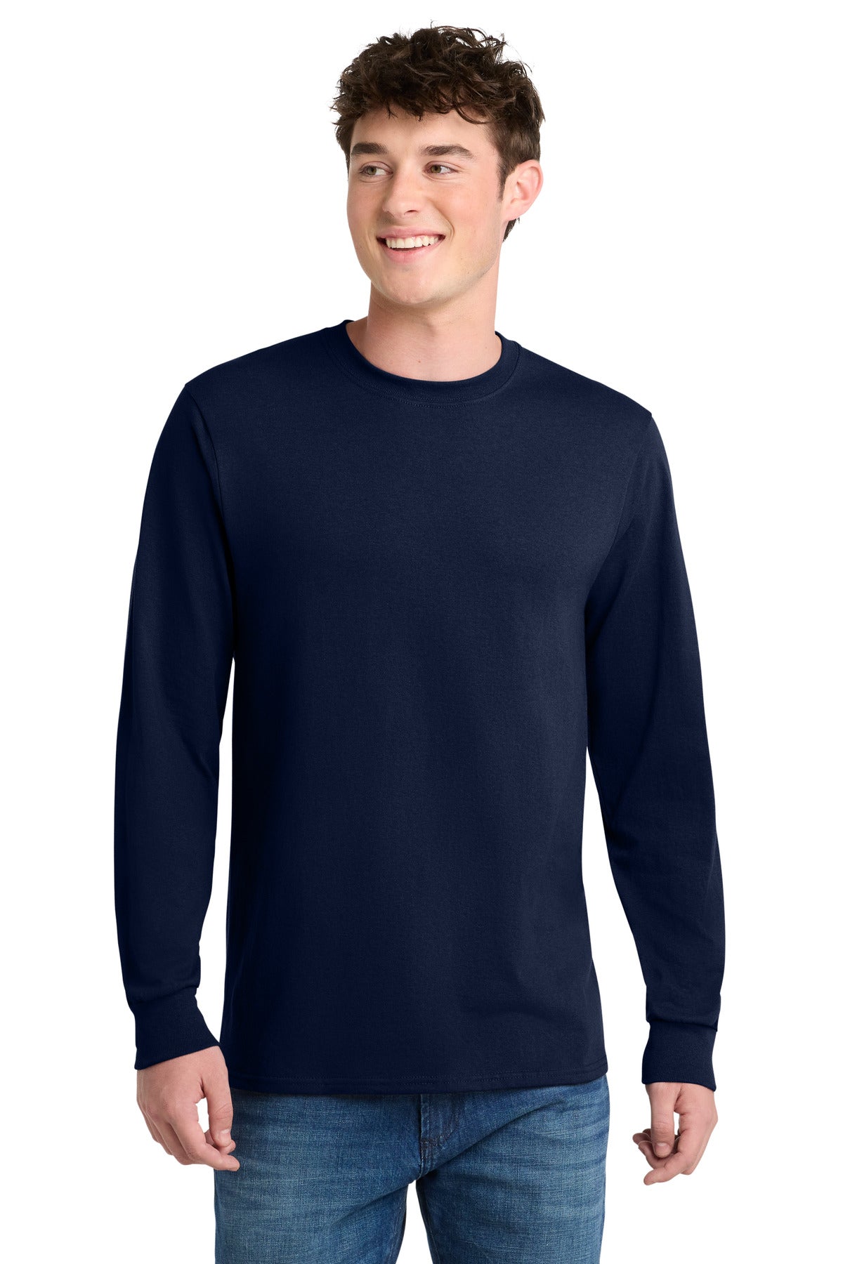 Port & Company Long Sleeve Core Blend Tee – Navy