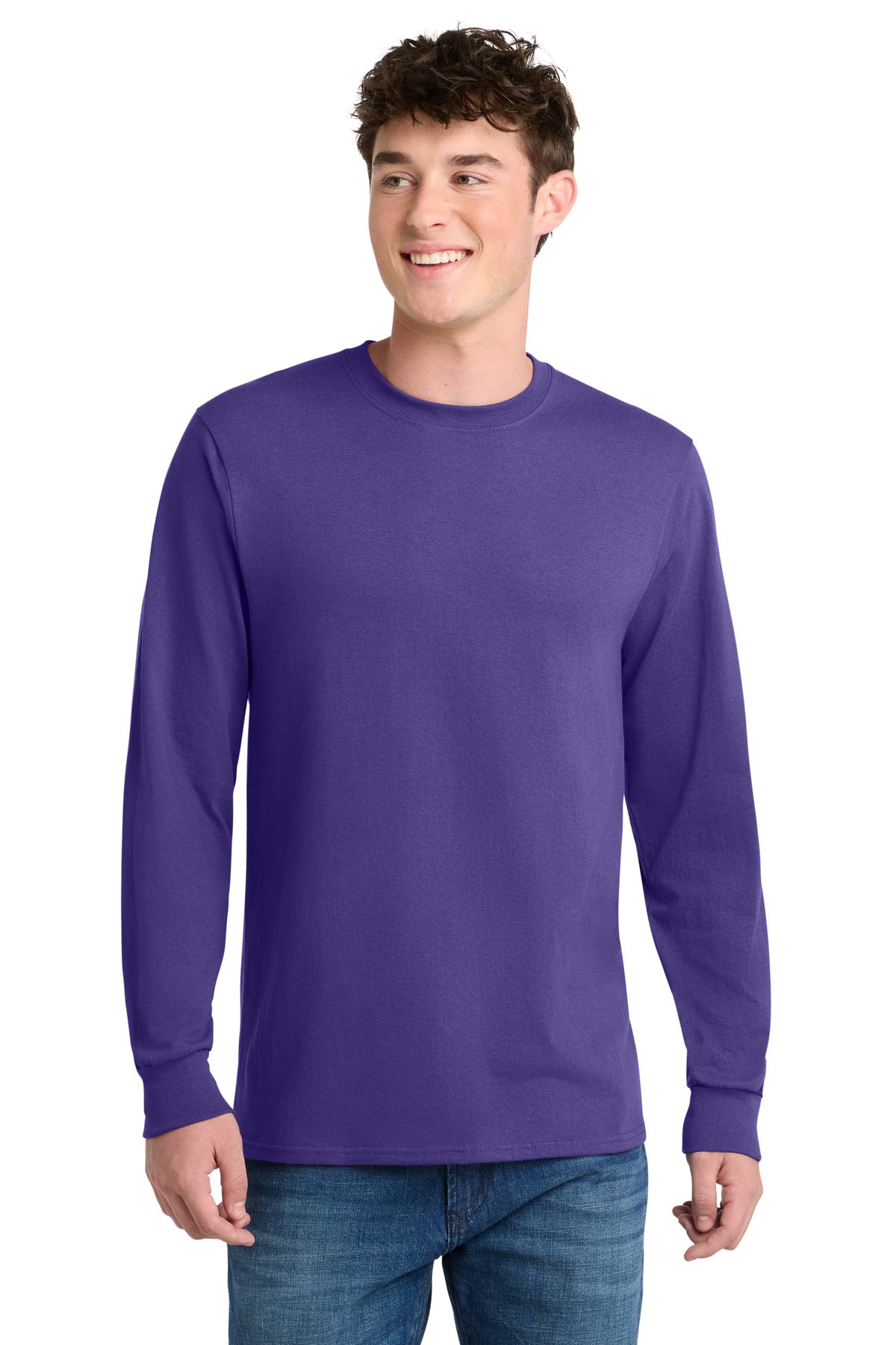 Port & Company Long Sleeve Core Blend Tee – Purple