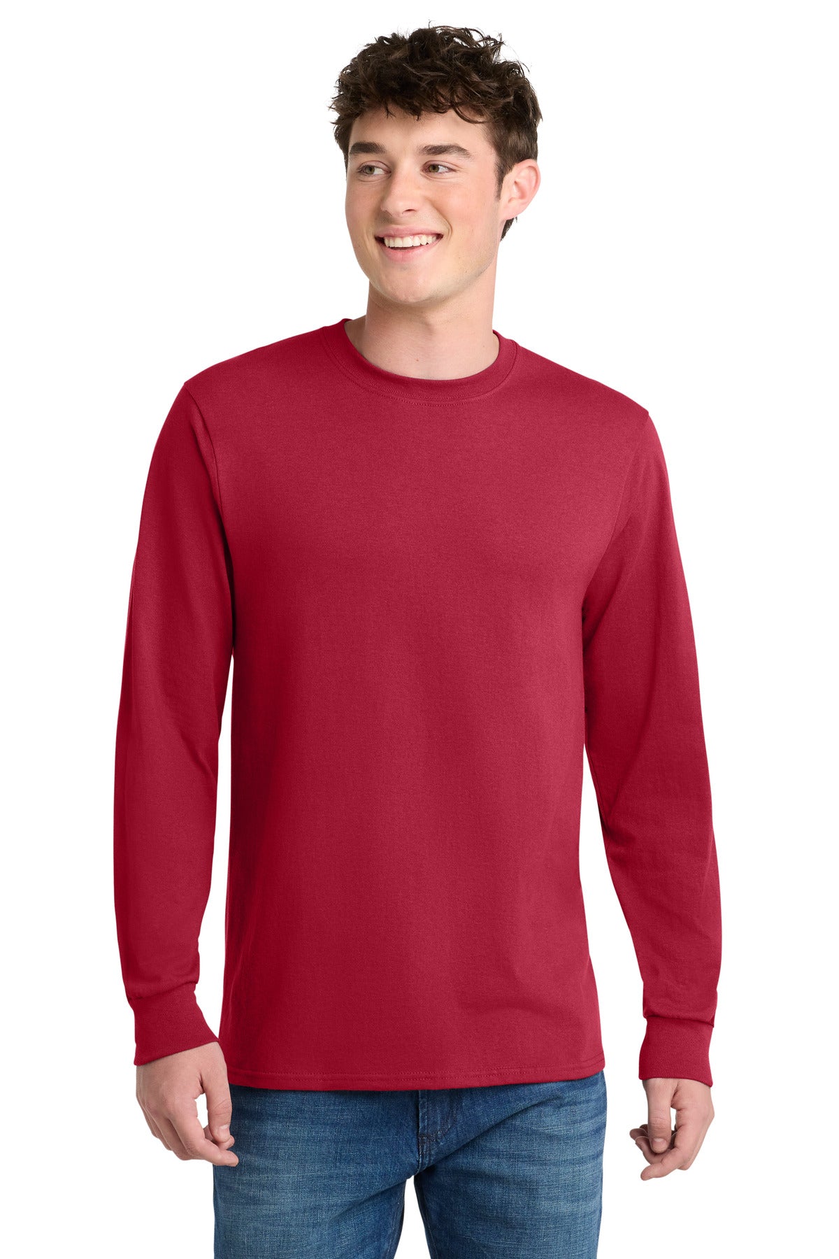 Port & Company Long Sleeve Core Blend Tee – Red