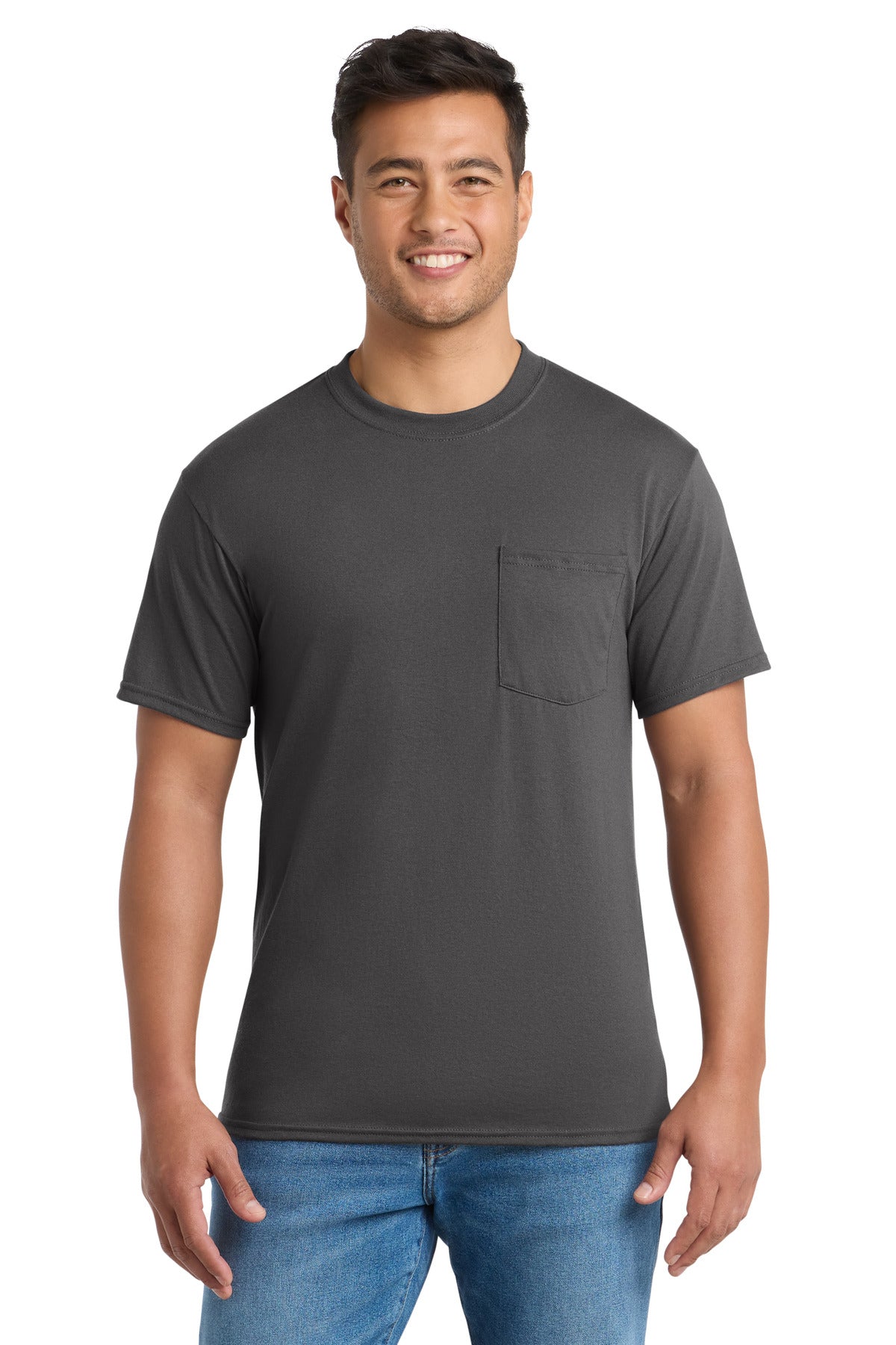 Port & Company Core Blend Pocket Tee – Charcoal