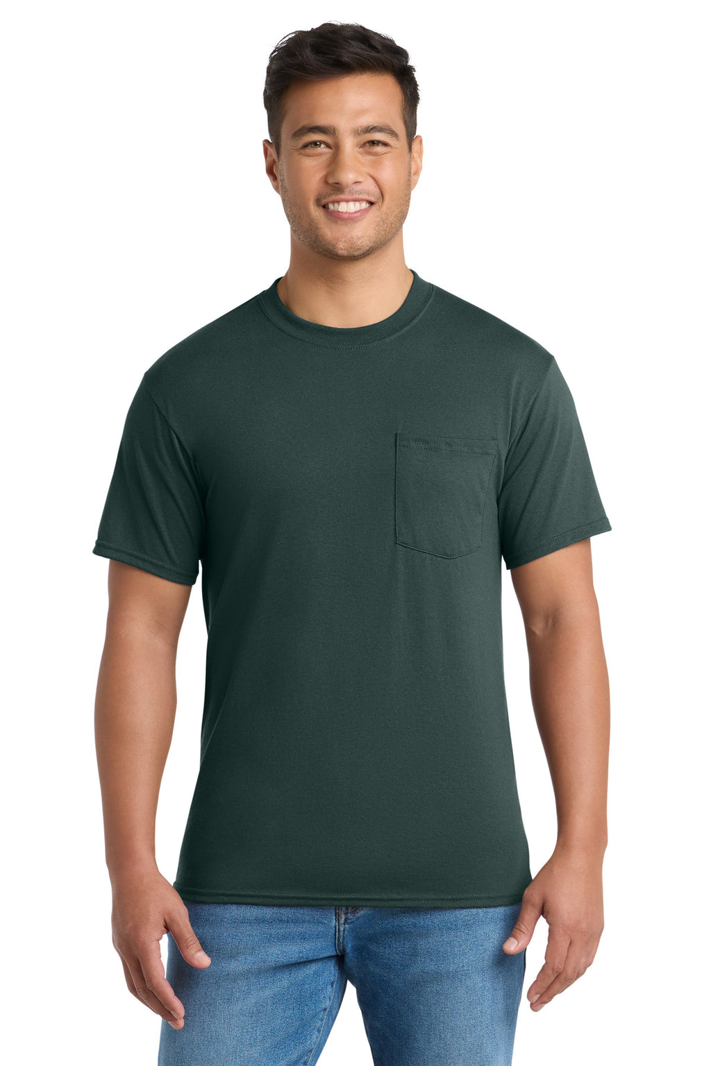 Port & Company Core Blend Pocket Tee – Dark Green