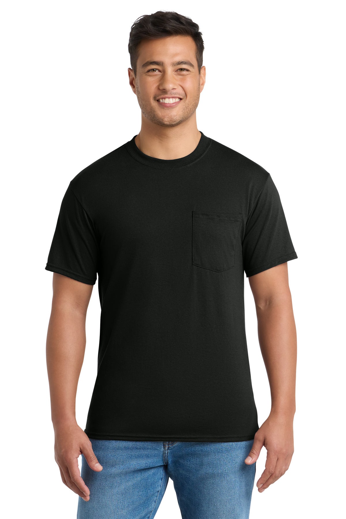 Port & Company Core Blend Pocket Tee – Jet Black