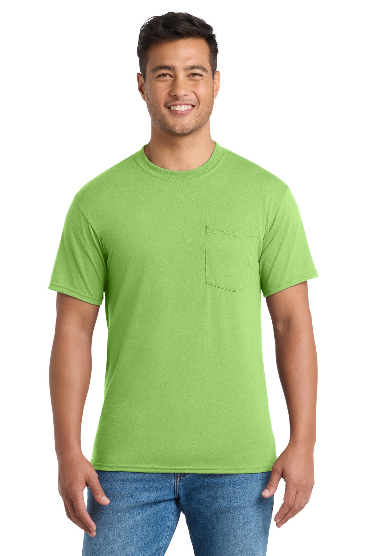 Port & Company Core Blend Pocket Tee – Lime