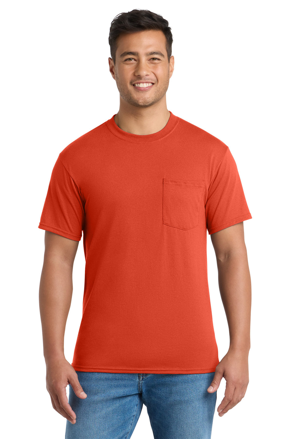 Port & Company Core Blend Pocket Tee – Orange
