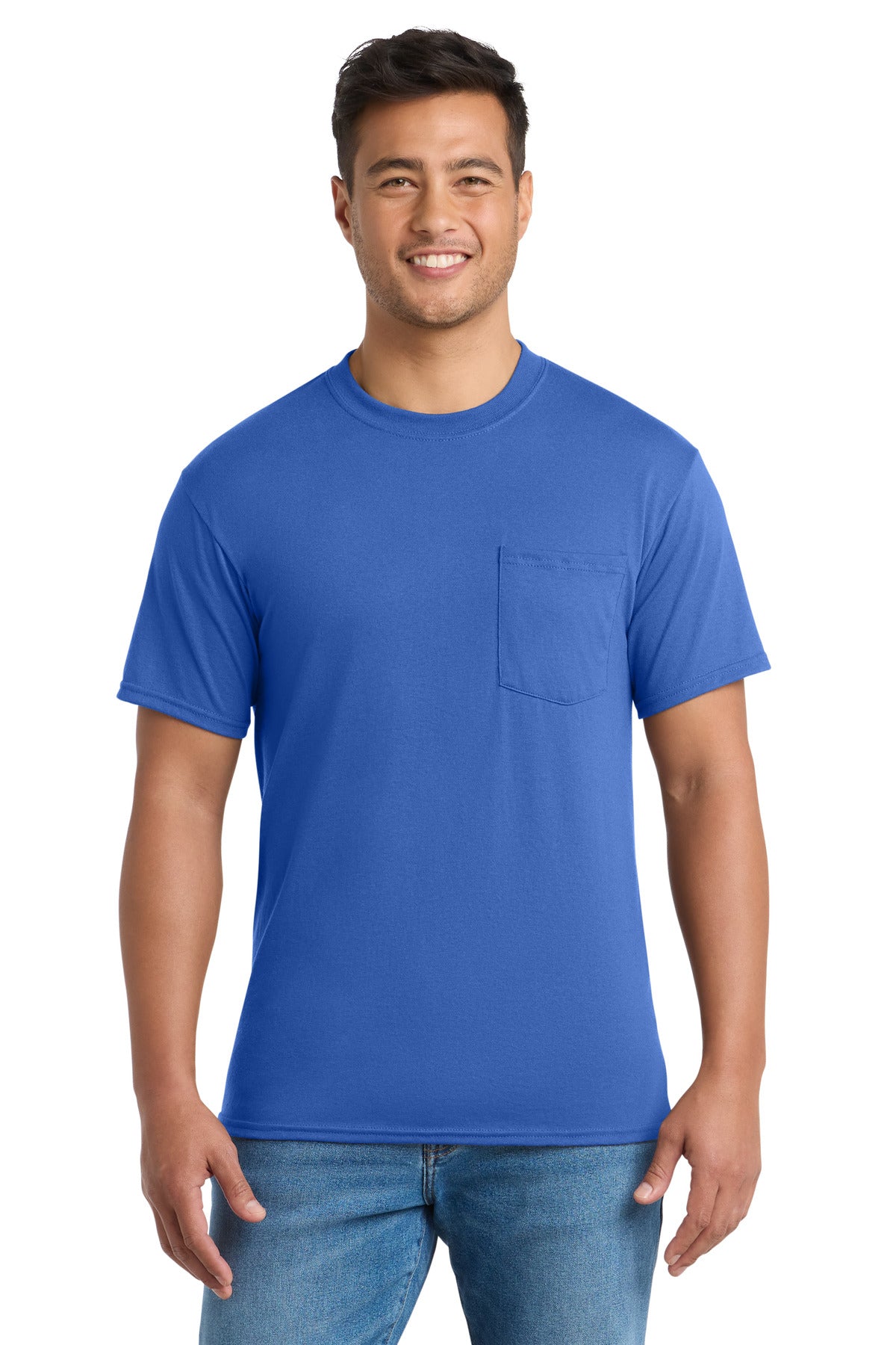 Port & Company Core Blend Pocket Tee – Royal