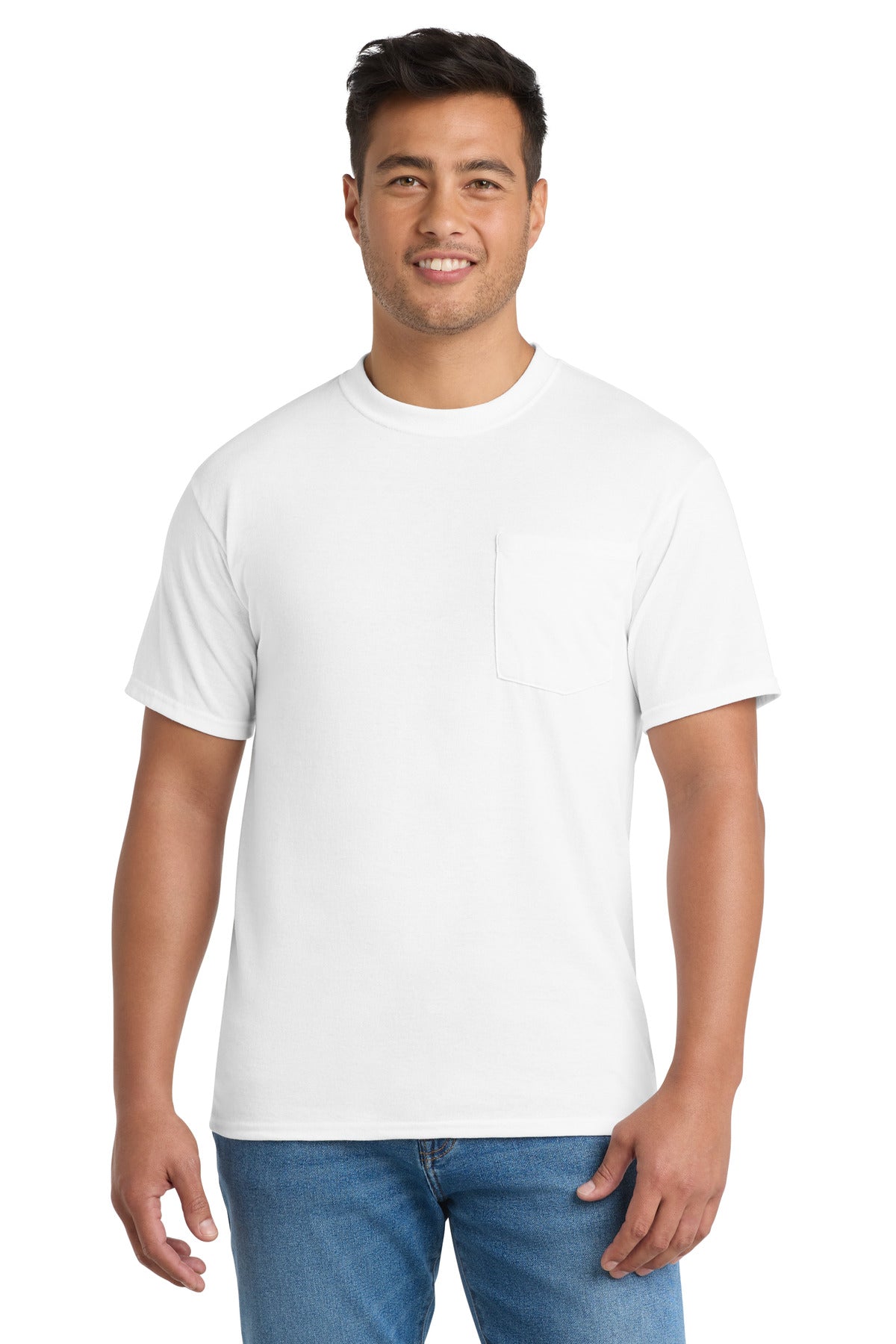 Port & Company Core Blend Pocket Tee – White
