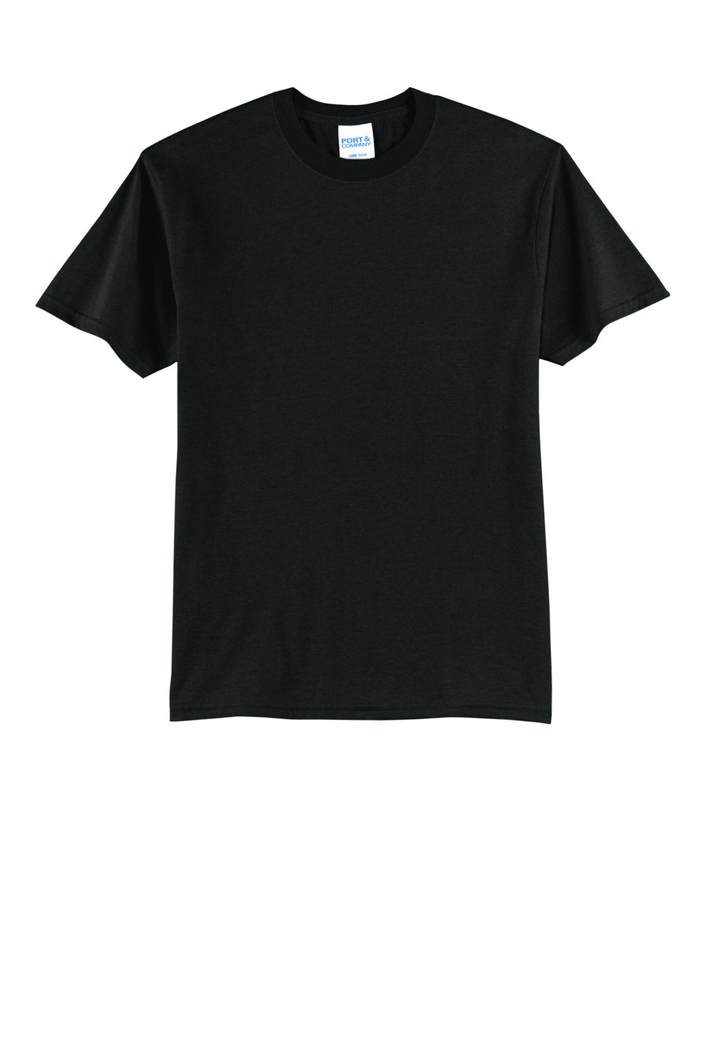 Port & Company Core Blend Tee – Jet Black – flat front
