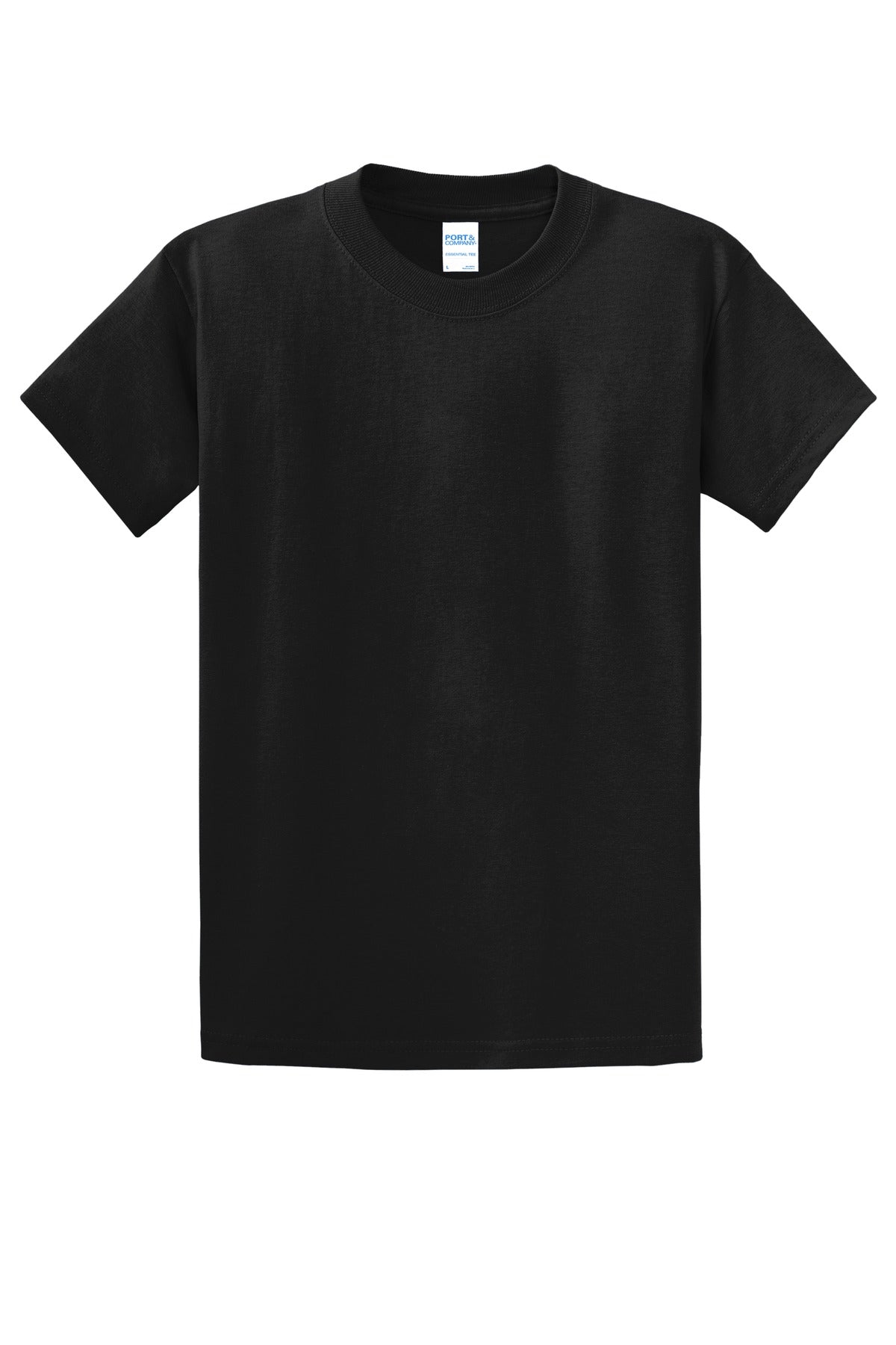 Port & Company Essential Tee – Jet Black – flat front