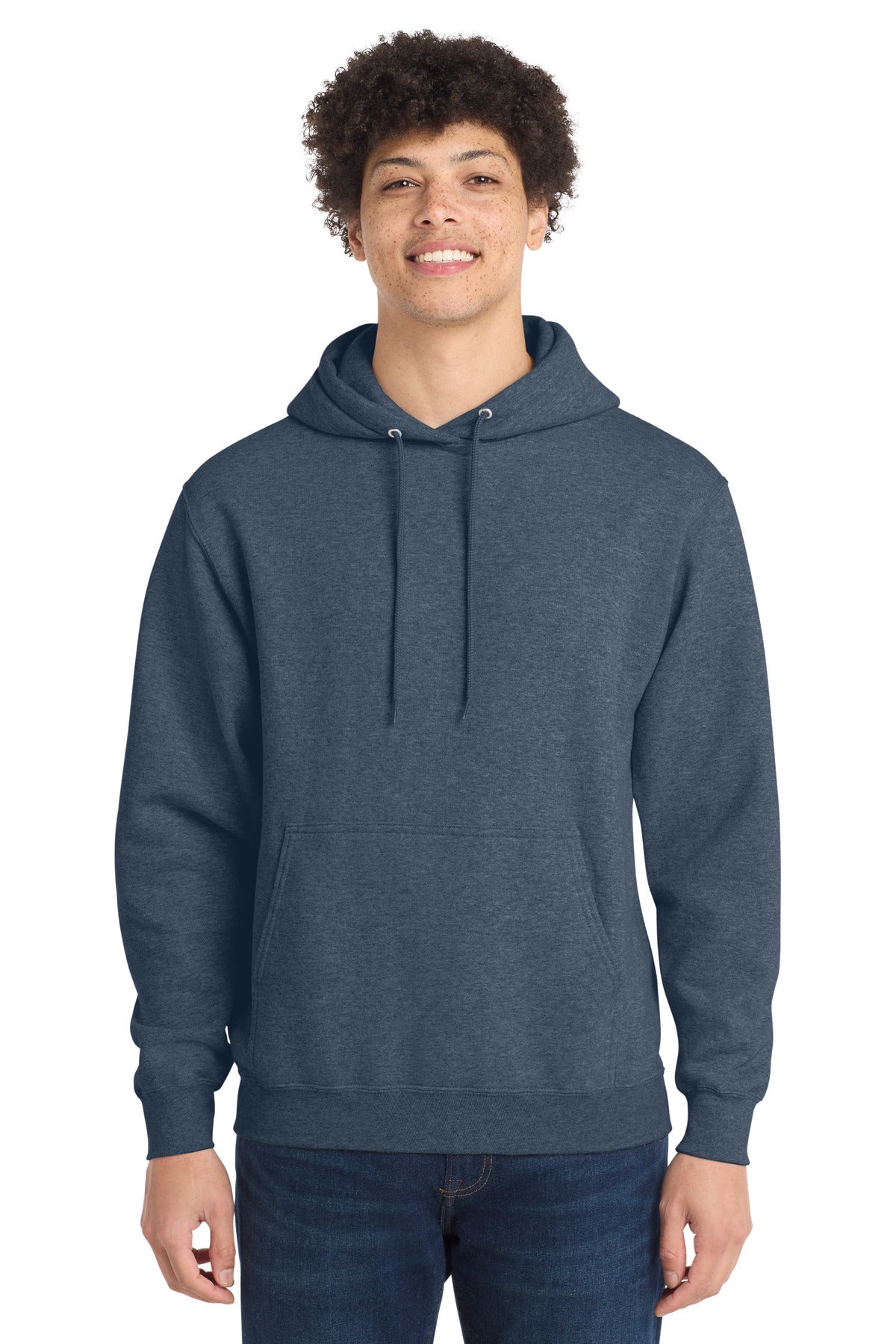Port & Company Tall Core Fleece Pullover Hooded Sweatshirt – Heather Navy