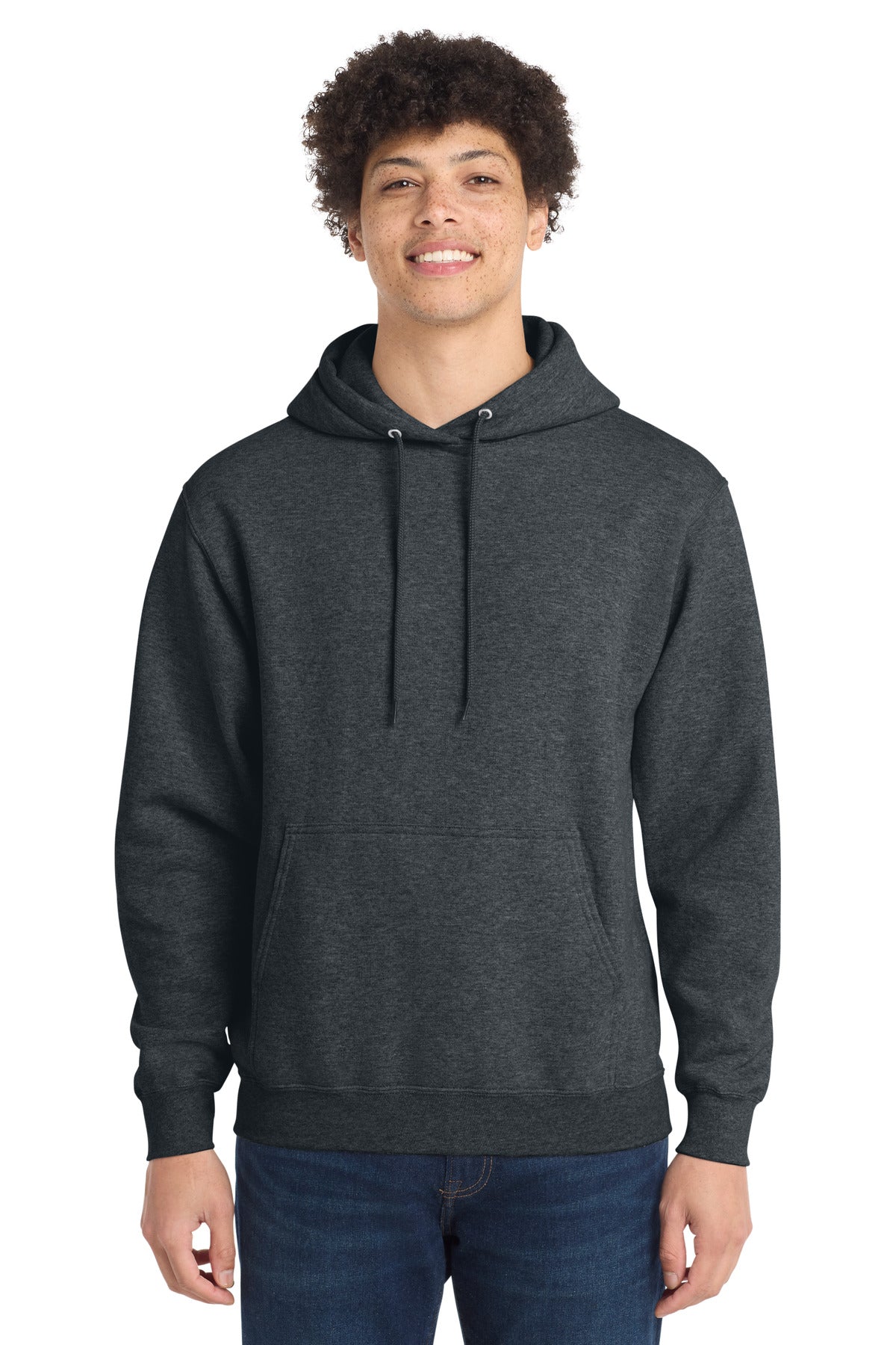 Port & Company Core Fleece Pullover Hooded Sweatshirt – Dark Heather Grey