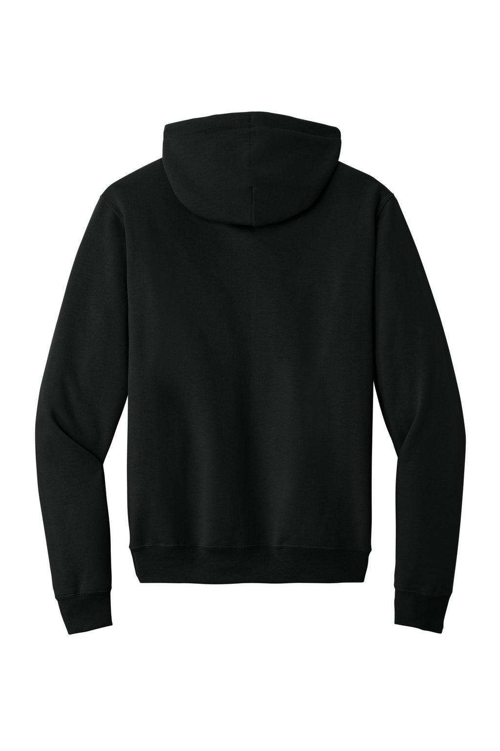 Port & Company Core Fleece Pullover Hooded Sweatshirt – Jet Black – flat back