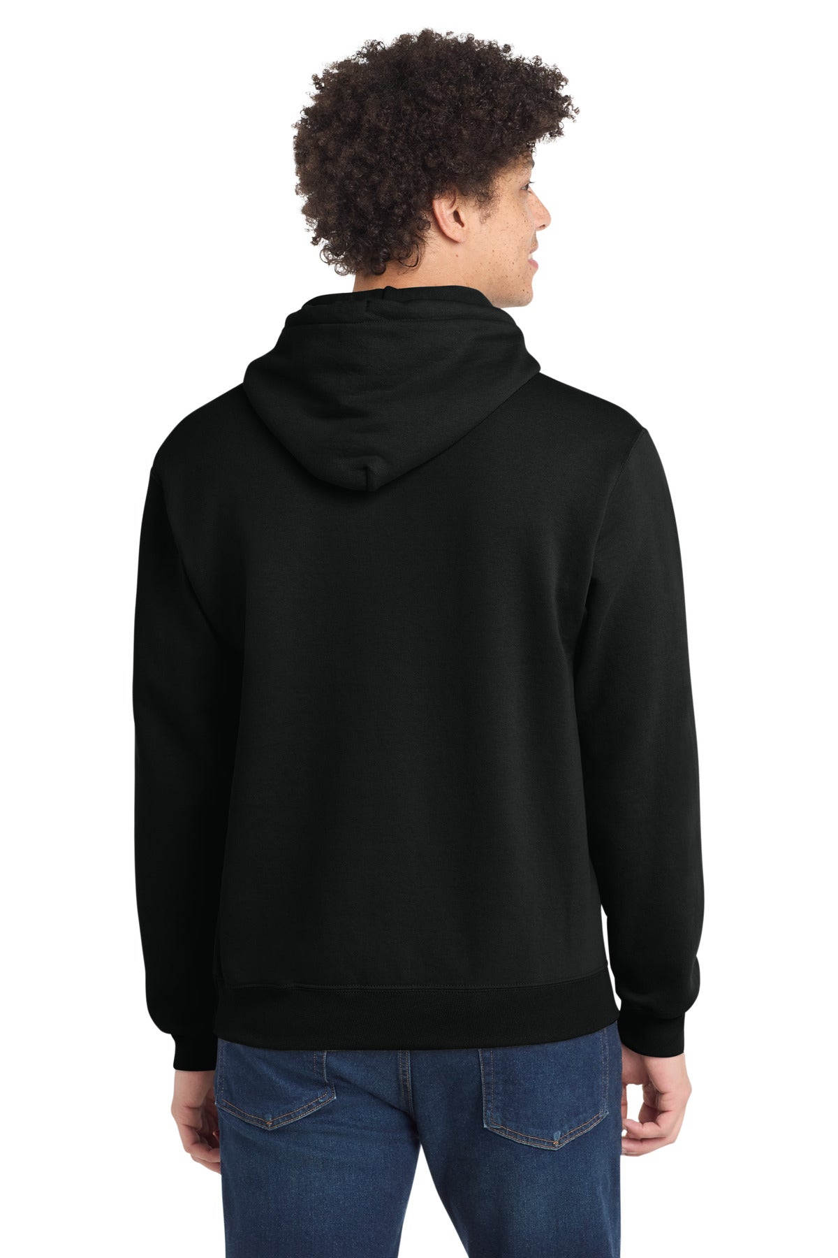 Port & Company Core Fleece Pullover Hooded Sweatshirt – Jet Black – back