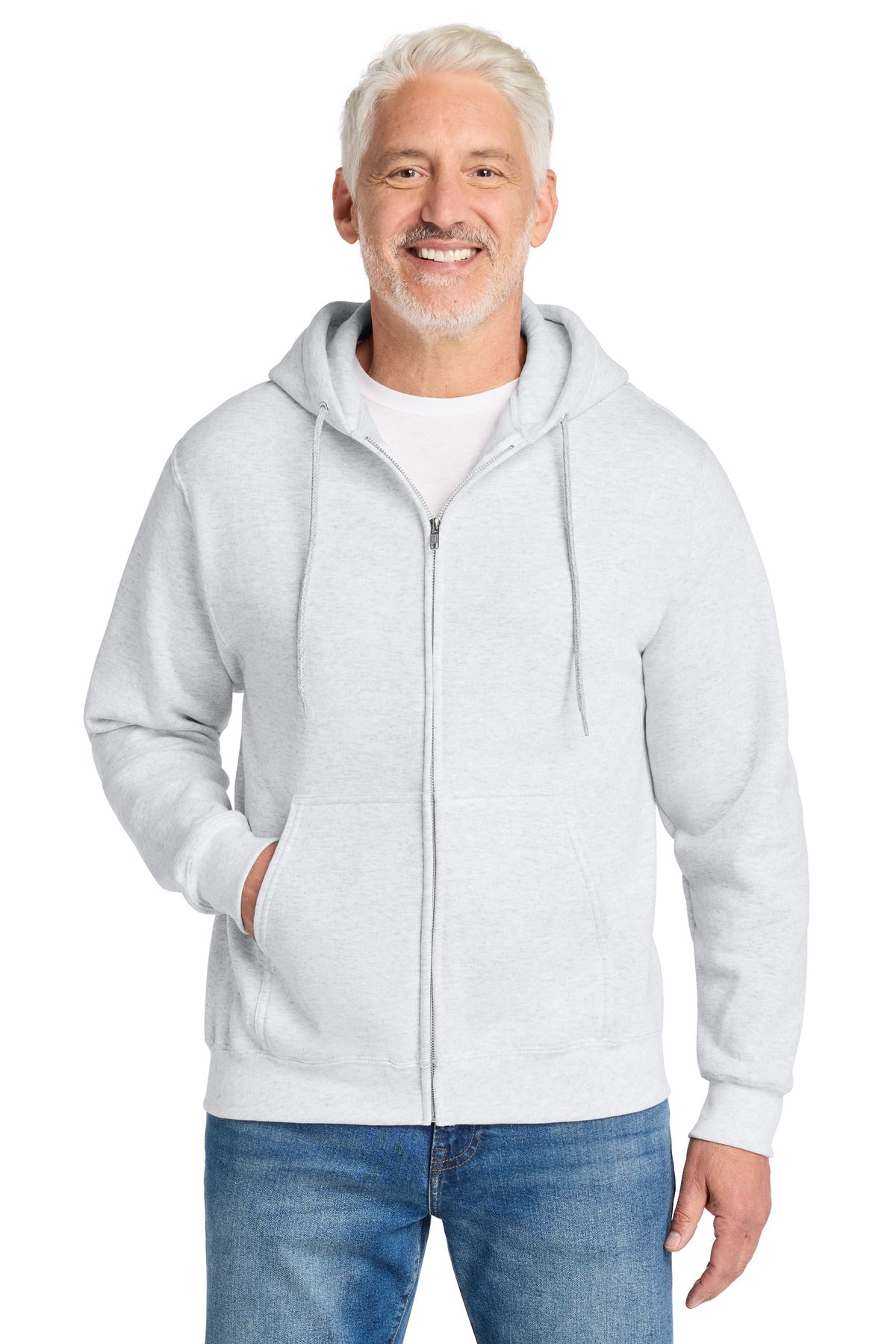 Port & Company Core Fleece Full-Zip Hooded Sweatshirt – Ash