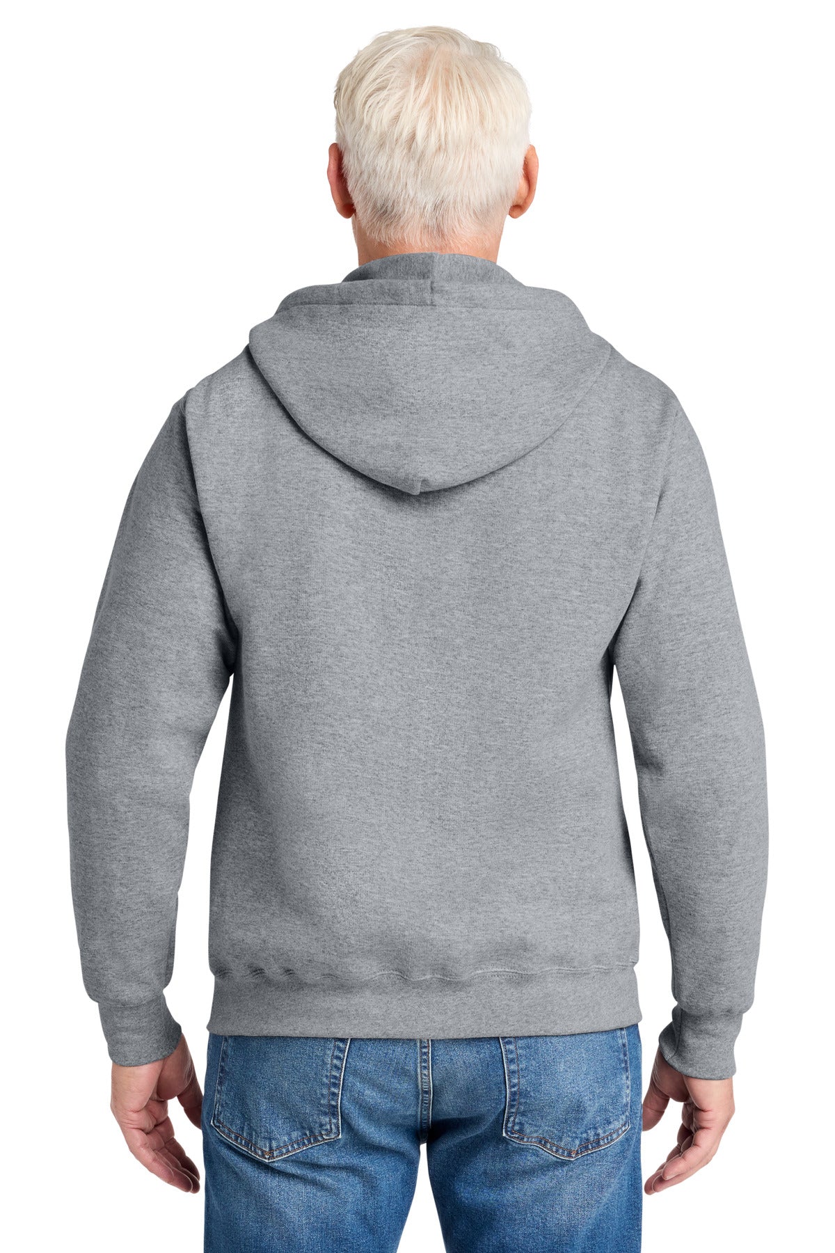 Port & Company Core Fleece Full-Zip Hooded Sweatshirt – Athletic Heather – back