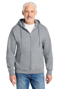 Port & Company Core Fleece Full-Zip Hooded Sweatshirt – Athletic Heather – front