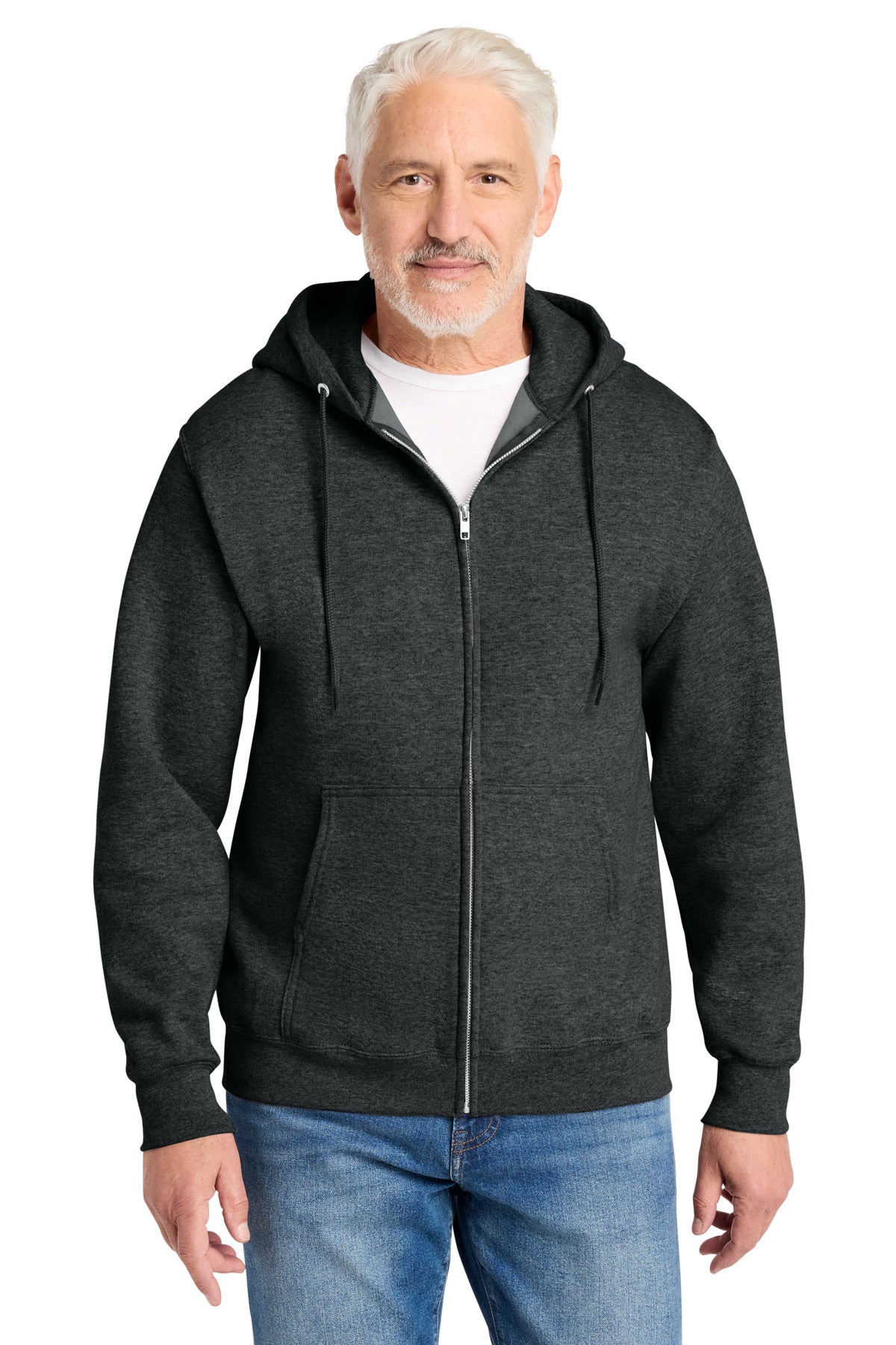 Port & Company Core Fleece Full-Zip Hooded Sweatshirt – Black Heather