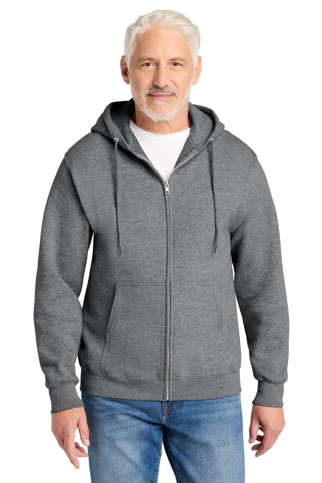 Port & Company Core Fleece Full-Zip Hooded Sweatshirt – Graphite Heather