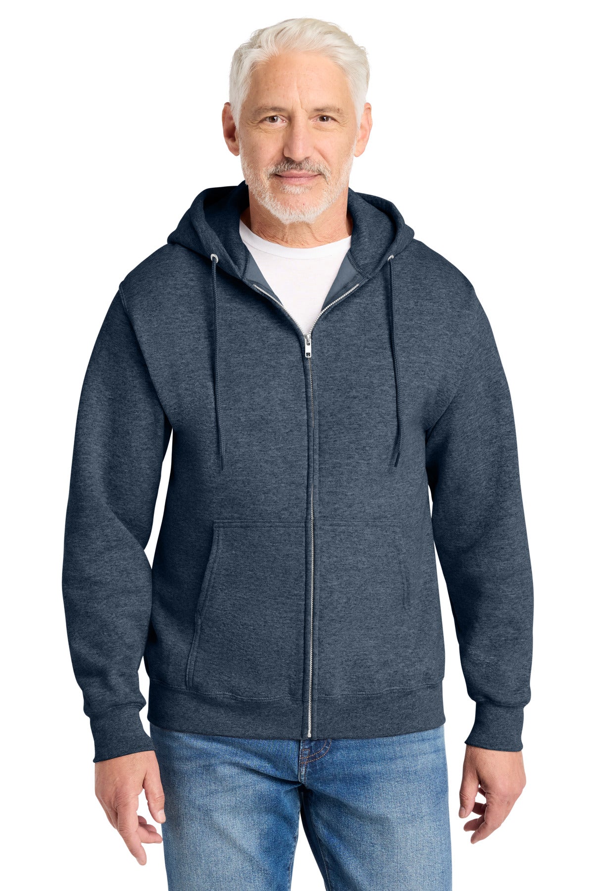 Port & Company Core Fleece Full-Zip Hooded Sweatshirt – Heather Navy