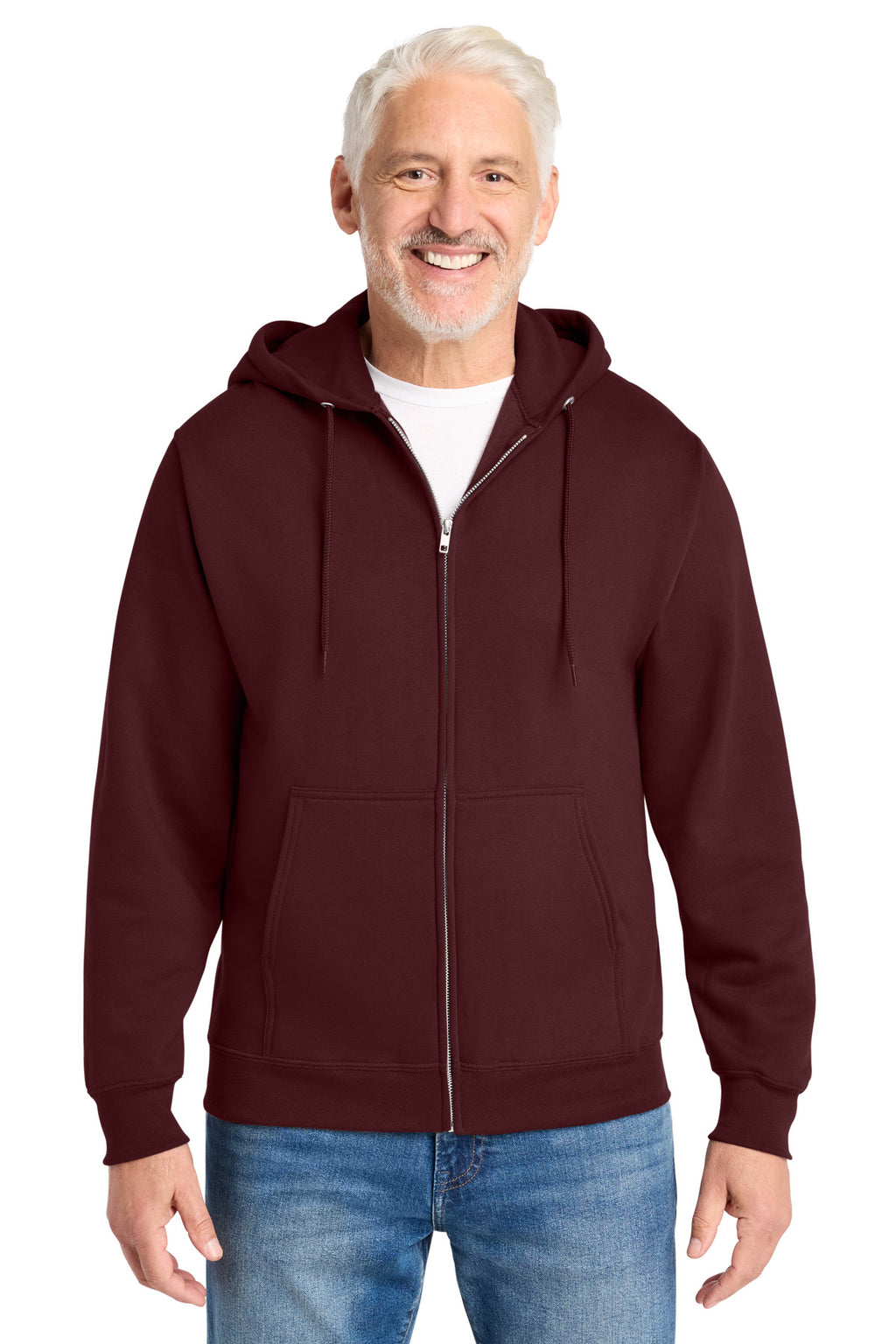 Port & Company Core Fleece Full-Zip Hooded Sweatshirt – Maroon