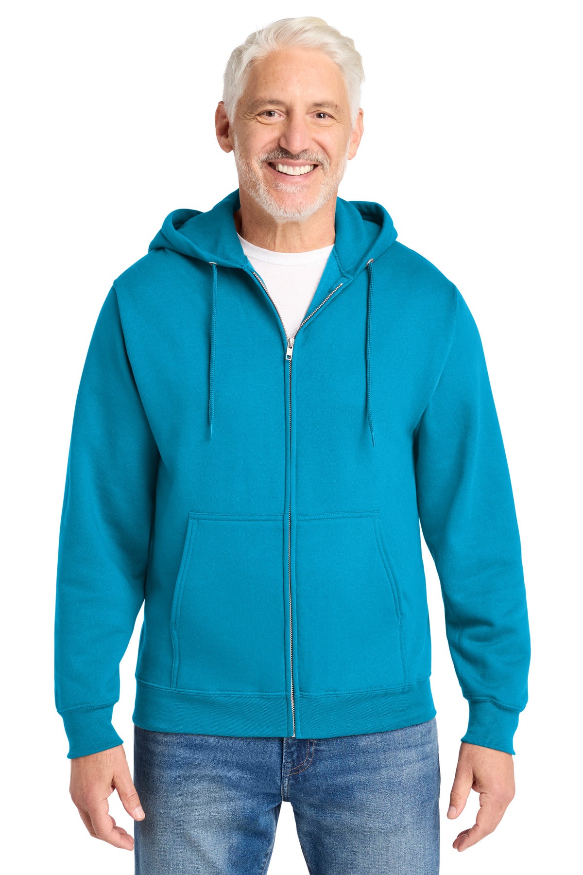 Port & Company Core Fleece Full-Zip Hooded Sweatshirt – Neon Blue
