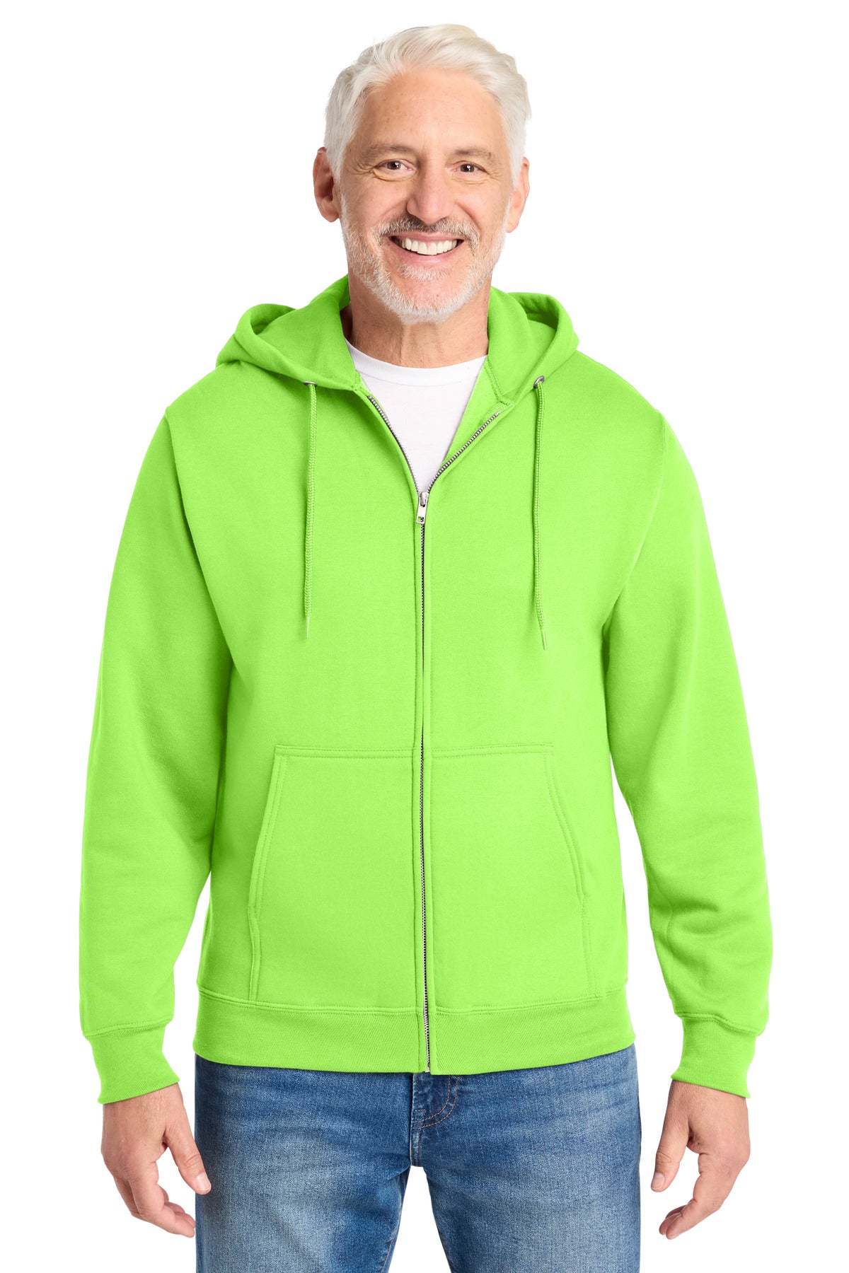 Port & Company Core Fleece Full-Zip Hooded Sweatshirt – Neon Green