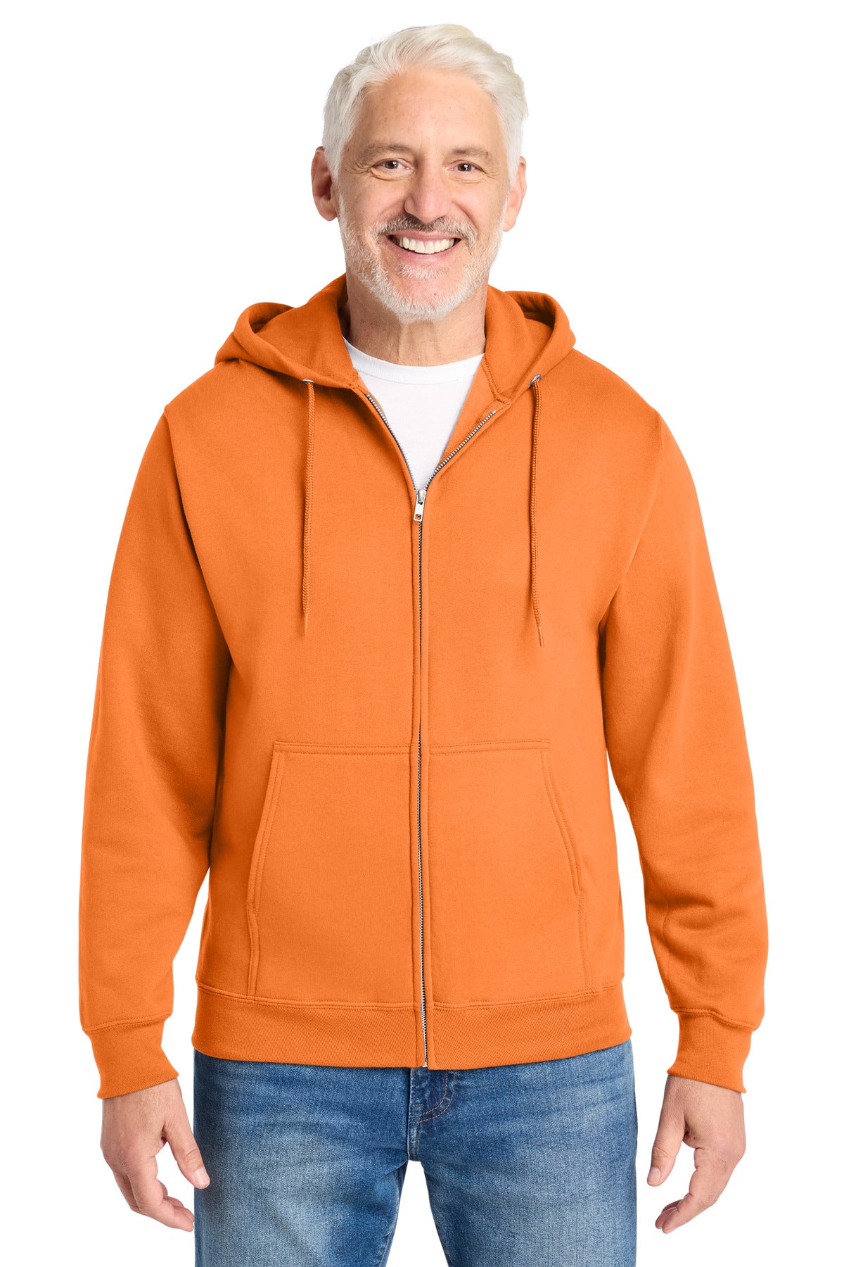 Port & Company Core Fleece Full-Zip Hooded Sweatshirt – Neon Orange