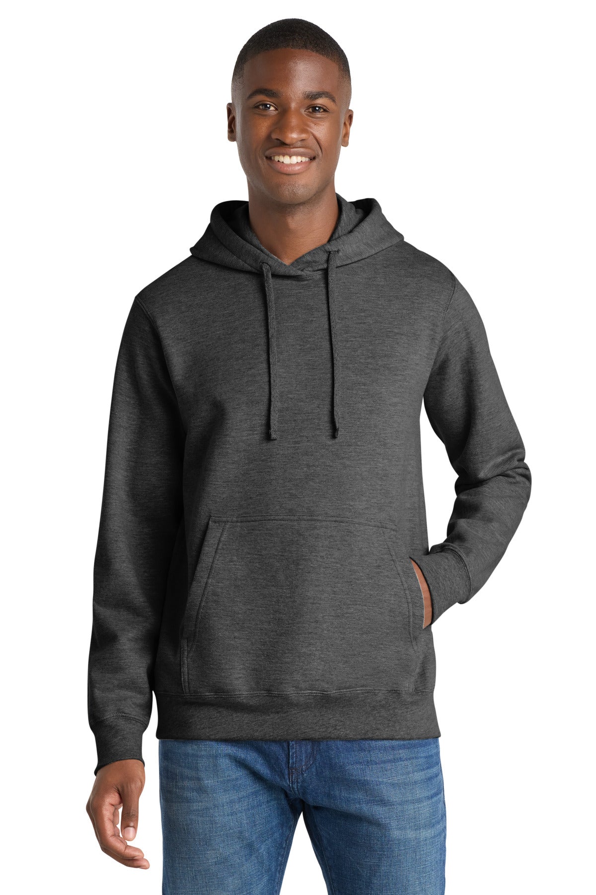 Port & Company Fan Favorite Fleece Pullover Hooded Sweatshirt – Dark Heather Grey