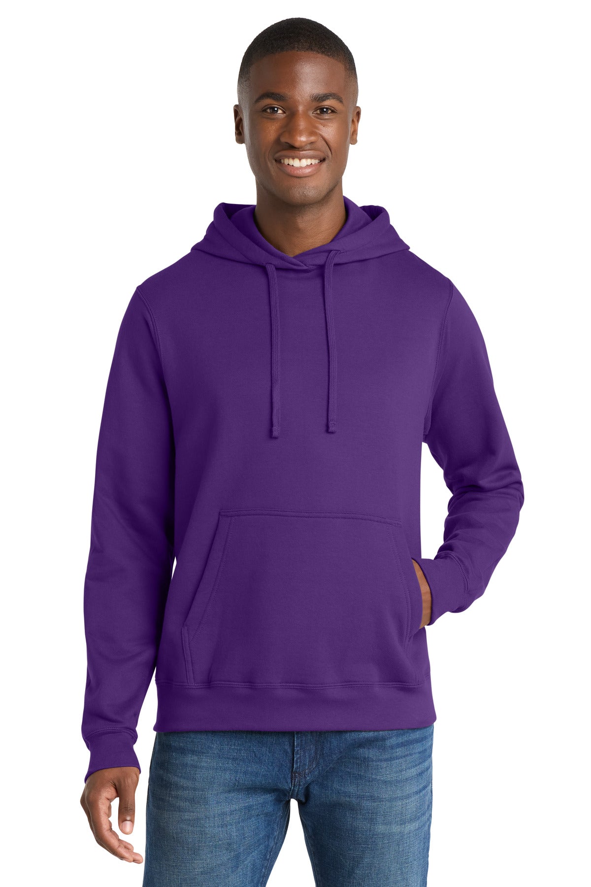 Port & Company Fan Favorite Fleece Pullover Hooded Sweatshirt – Team Purple