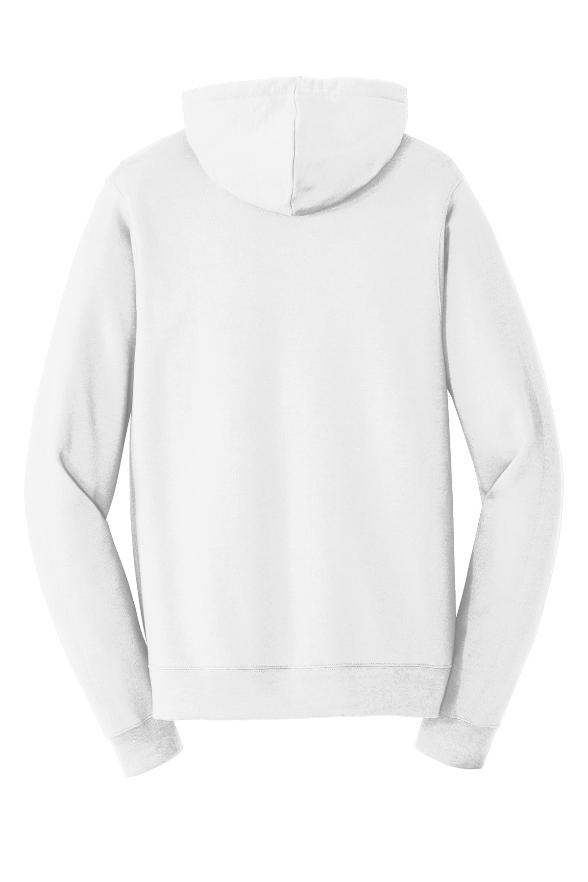 Port & Company Fan Favorite Fleece Pullover Hooded Sweatshirt – White – flat back