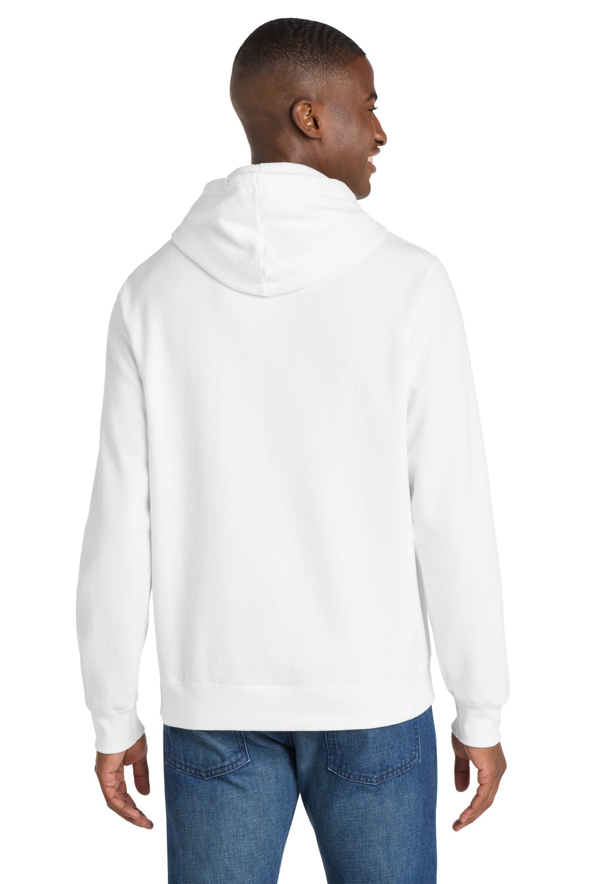 Port & Company Fan Favorite Fleece Pullover Hooded Sweatshirt – White – back