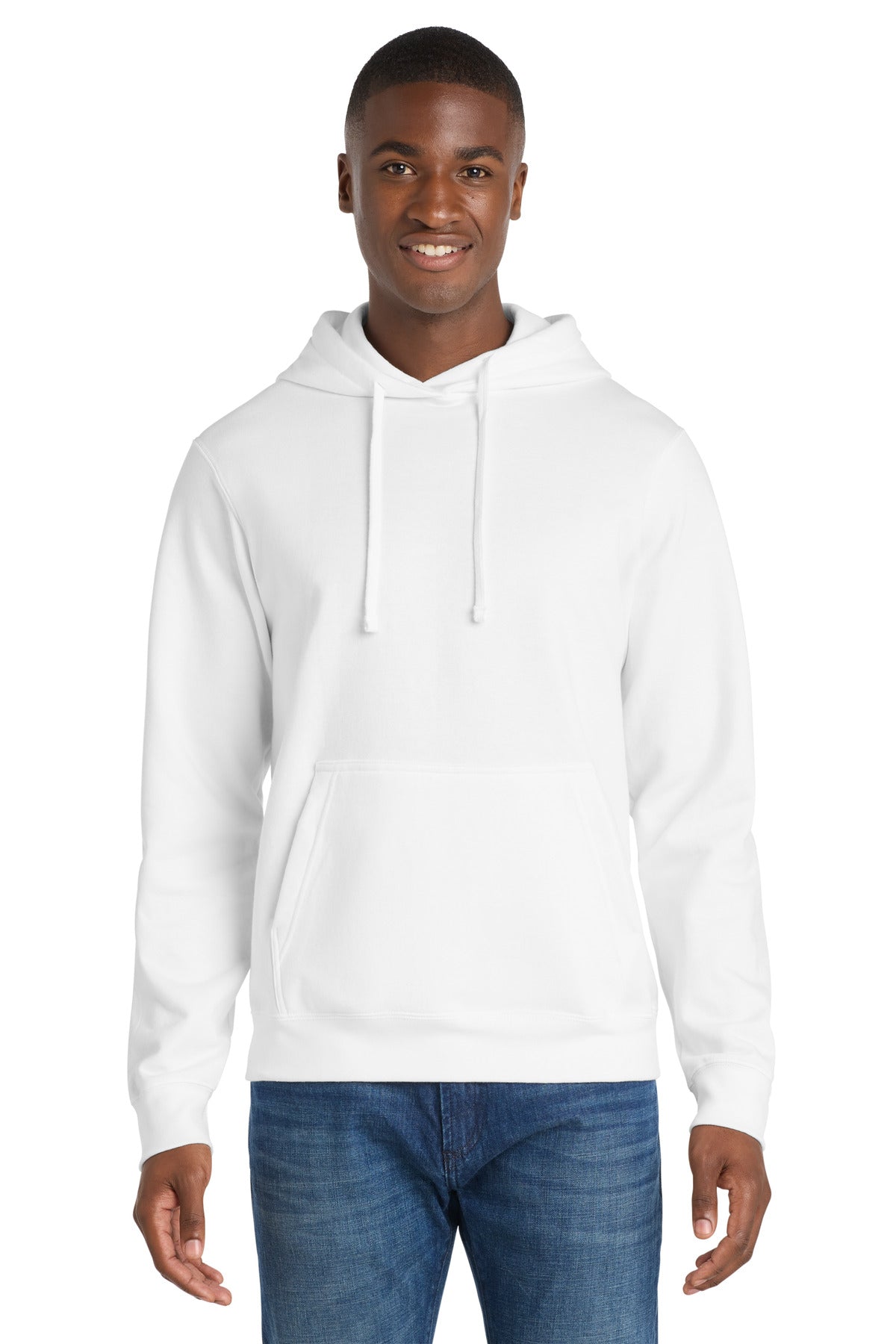 Port & Company Fan Favorite Fleece Pullover Hooded Sweatshirt – White – front