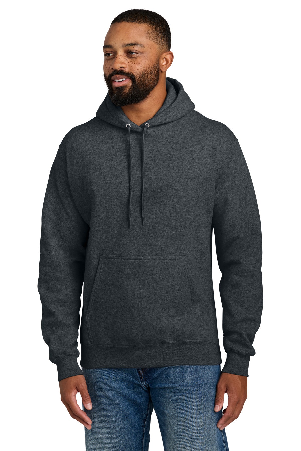Port & Company Essential Fleece Pullover Hooded Sweatshirt – Dark Heather Grey