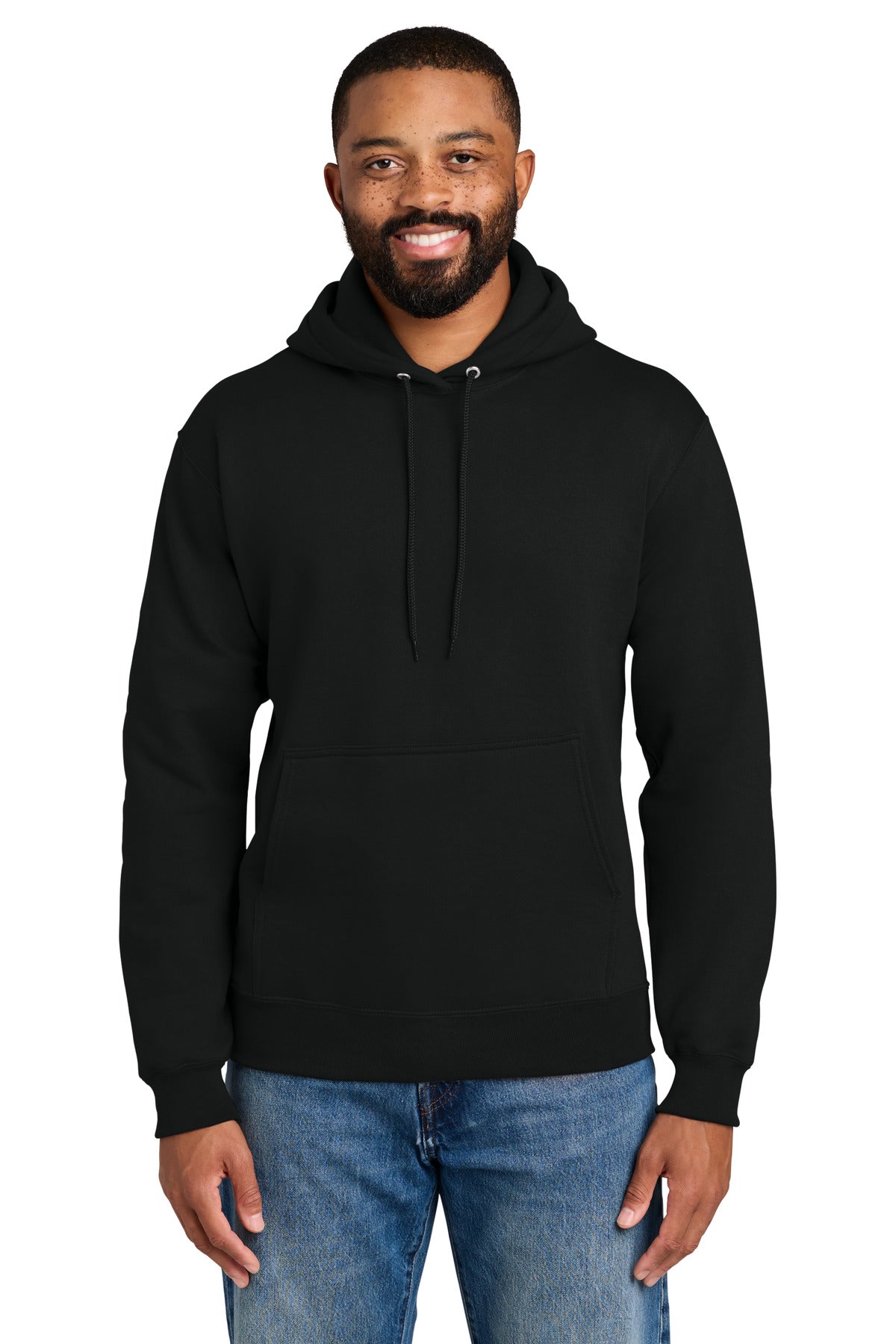 Port & Company Essential Fleece Pullover Hooded Sweatshirt – Jet Black