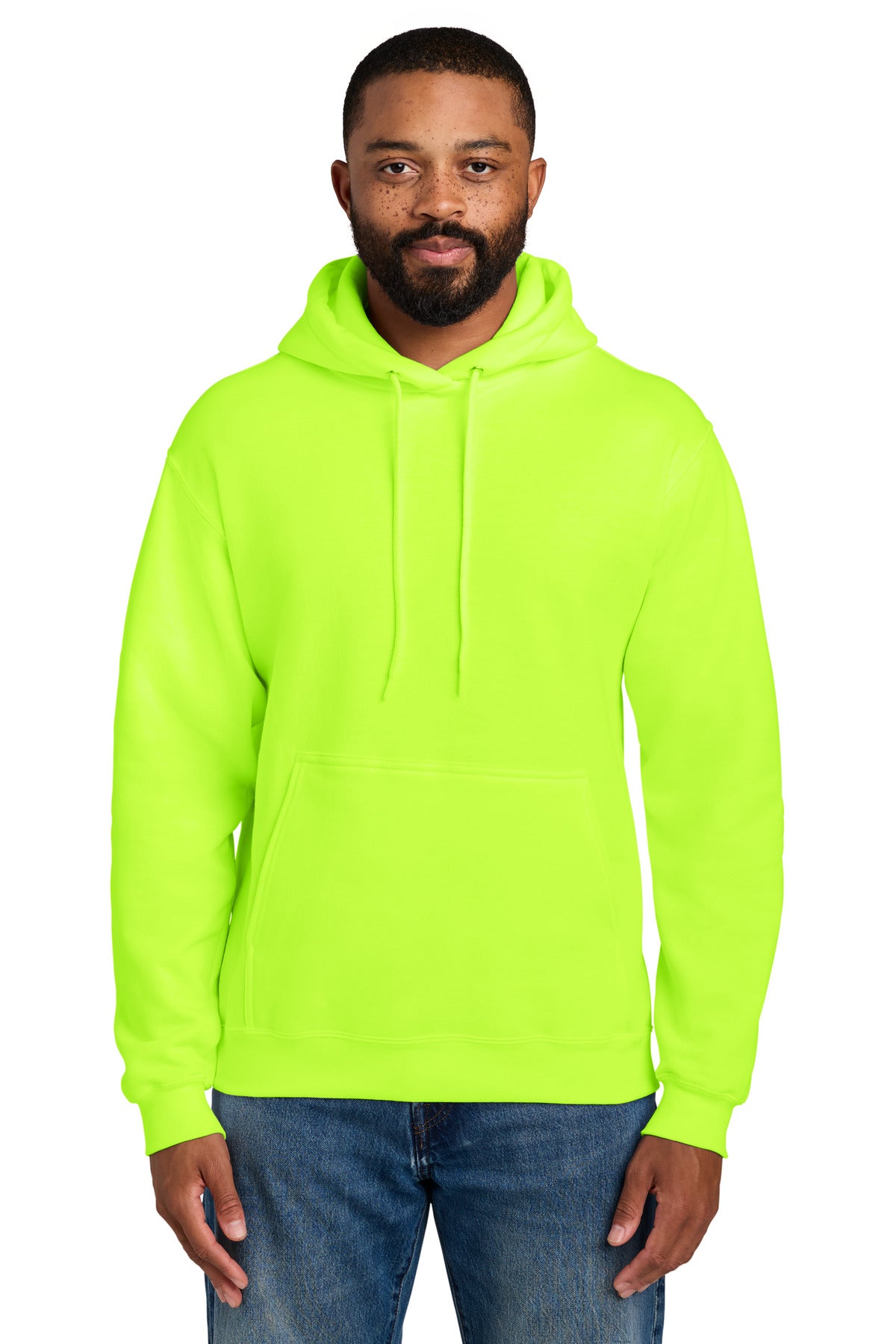 Port & Company Essential Fleece Pullover Hooded Sweatshirt – Safety Green