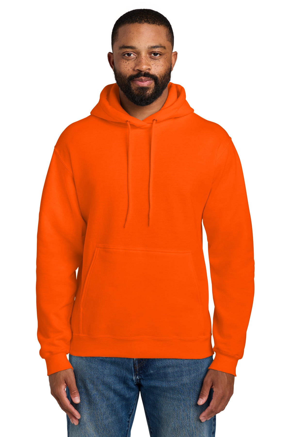 Port & Company Essential Fleece Pullover Hooded Sweatshirt – Safety Orange