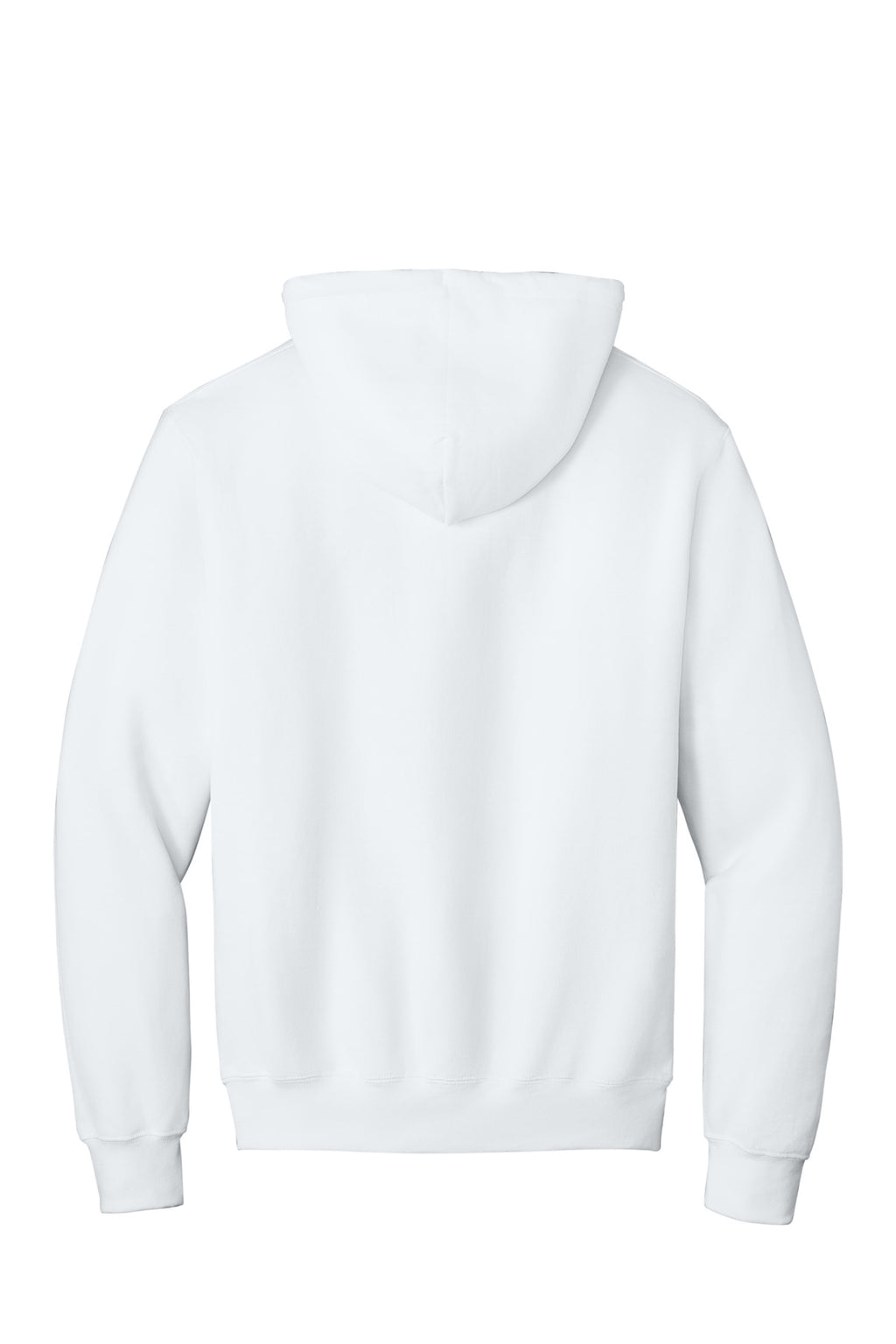 Port & Company Essential Fleece Pullover Hooded Sweatshirt – White – flat back