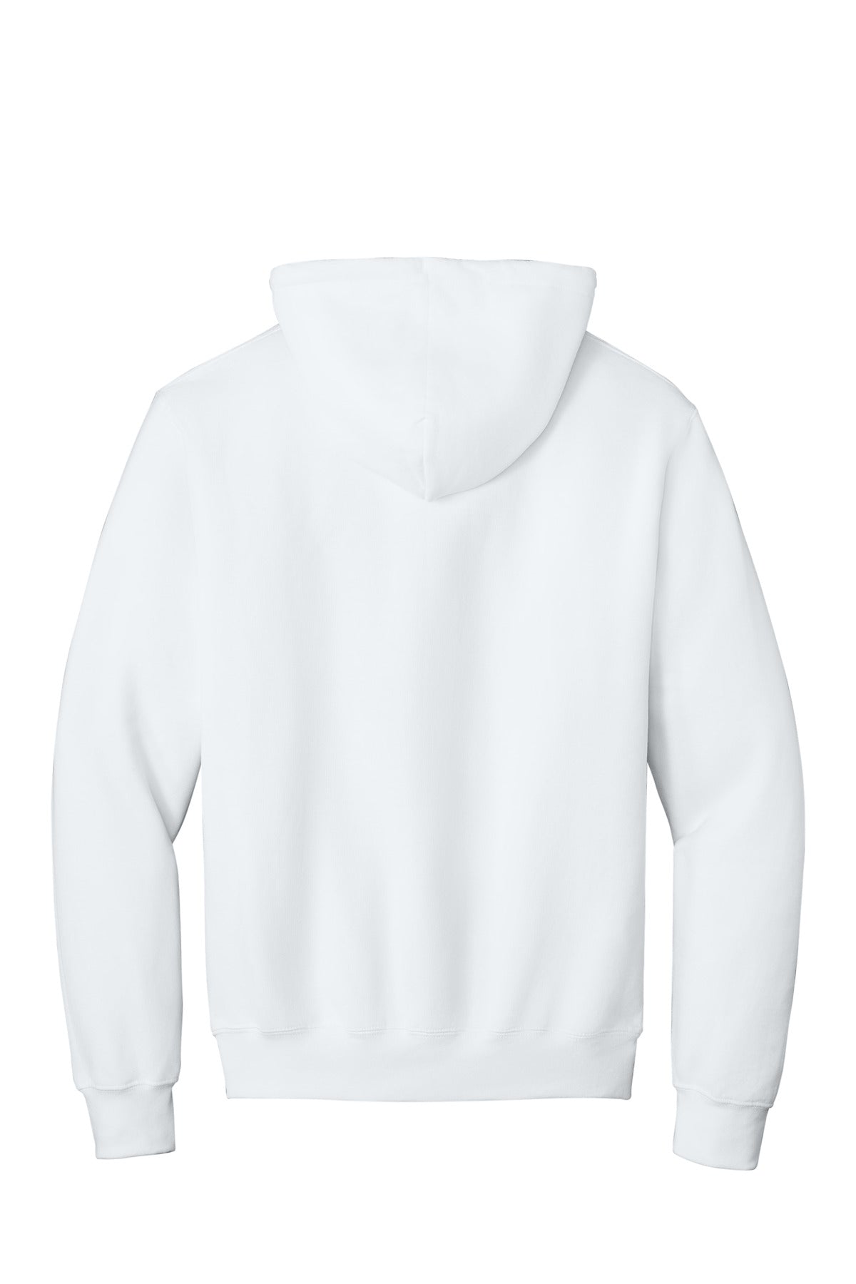 Port & Company Essential Fleece Pullover Hooded Sweatshirt – White – flat back
