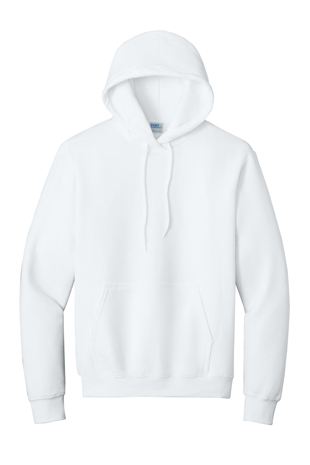Port & Company Essential Fleece Pullover Hooded Sweatshirt – White – flat front