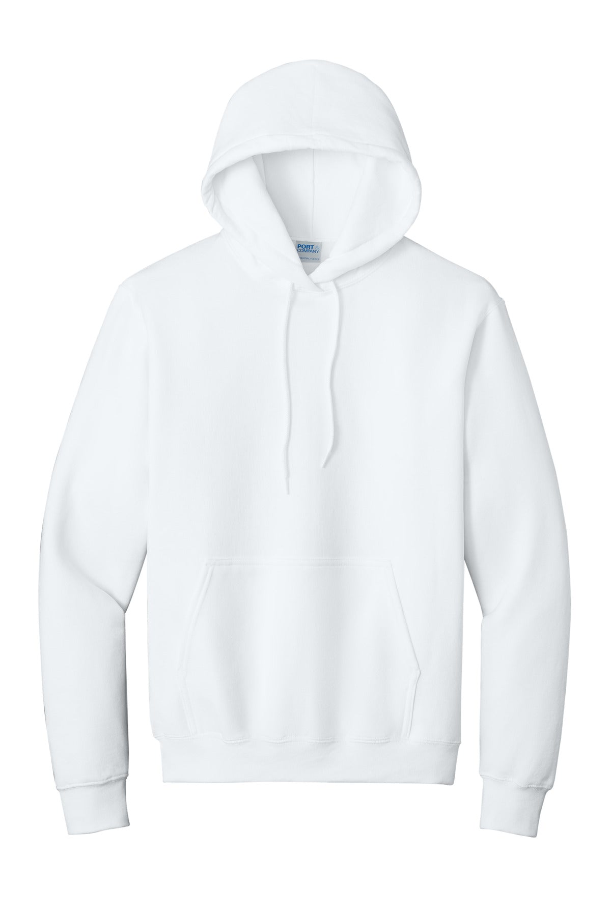 Port & Company Essential Fleece Pullover Hooded Sweatshirt – White – flat front