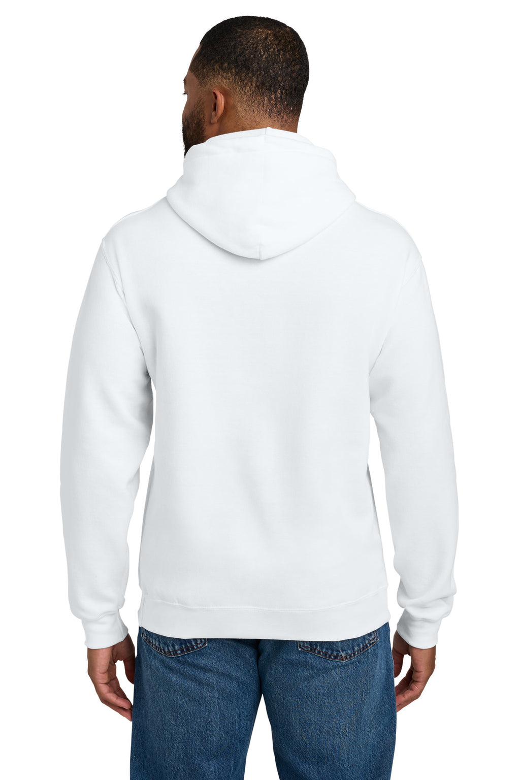 Port & Company Essential Fleece Pullover Hooded Sweatshirt – White – back