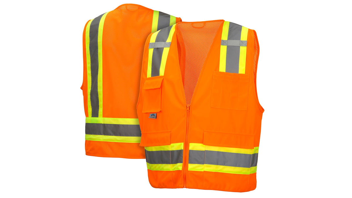 RVZ24 Class 2 Surveyor's Clear-Pocket Safety Vest
