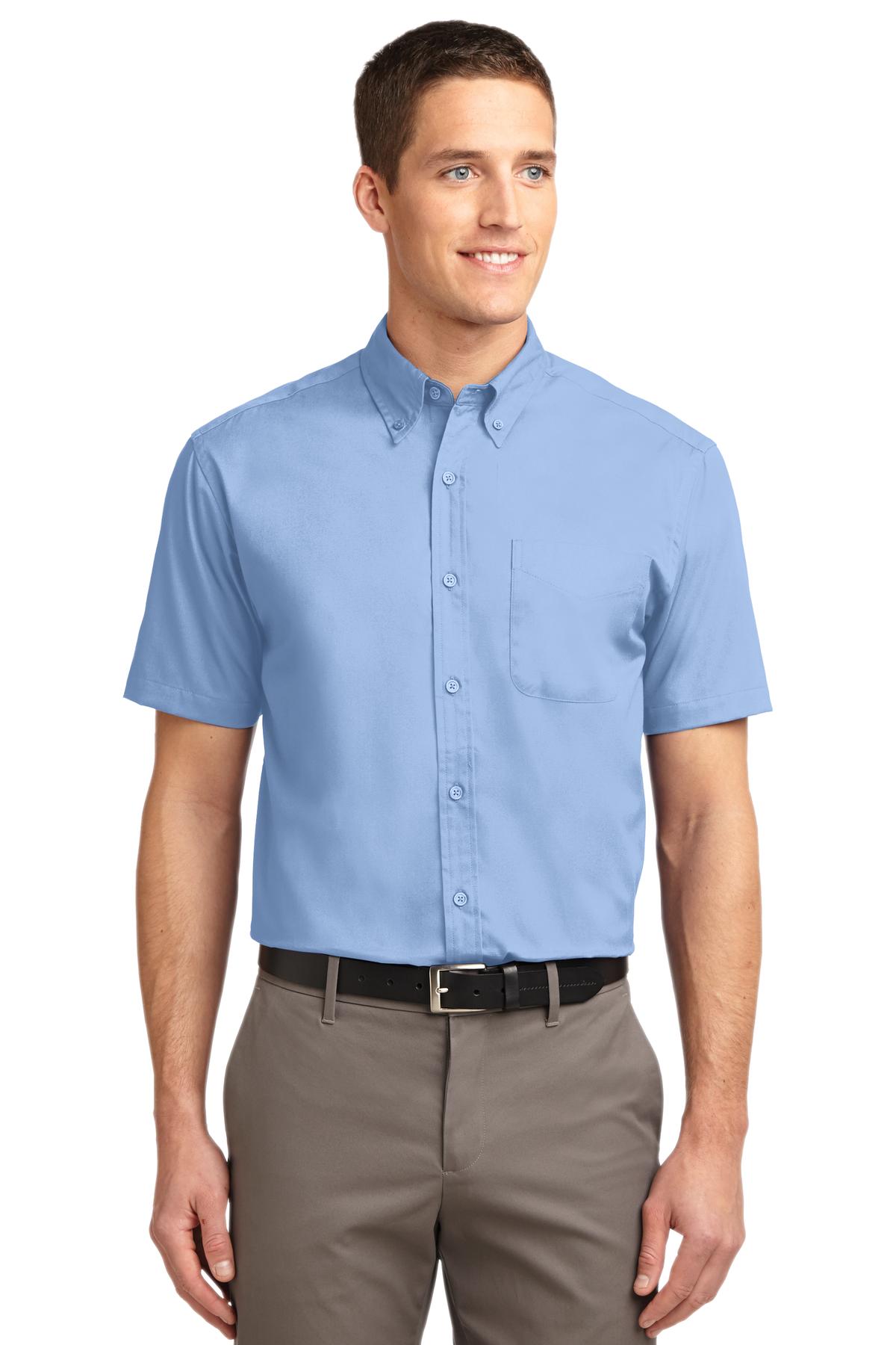 Port Authority Short Sleeve Easy Care Shirt – Light Blue/Light Stone