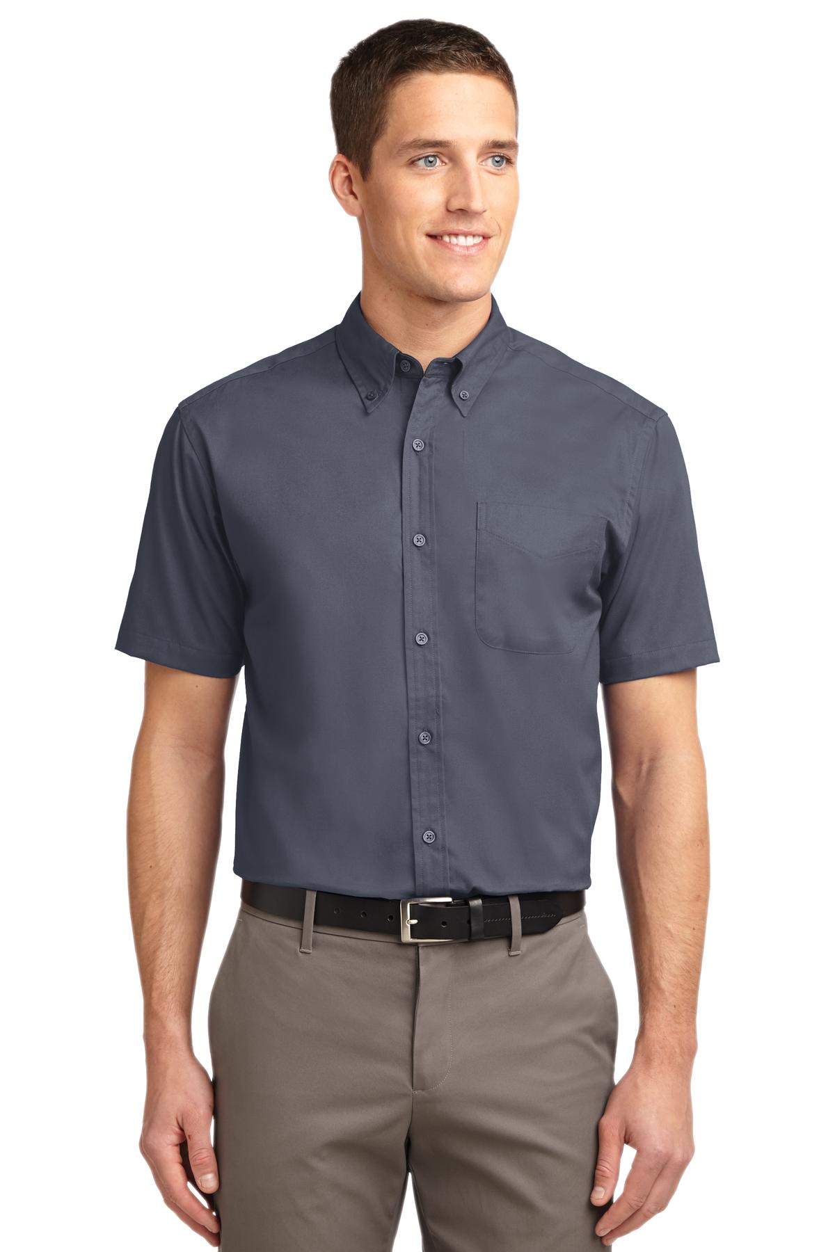 Port Authority Short Sleeve Easy Care Shirt – Steel Grey/Light Stone