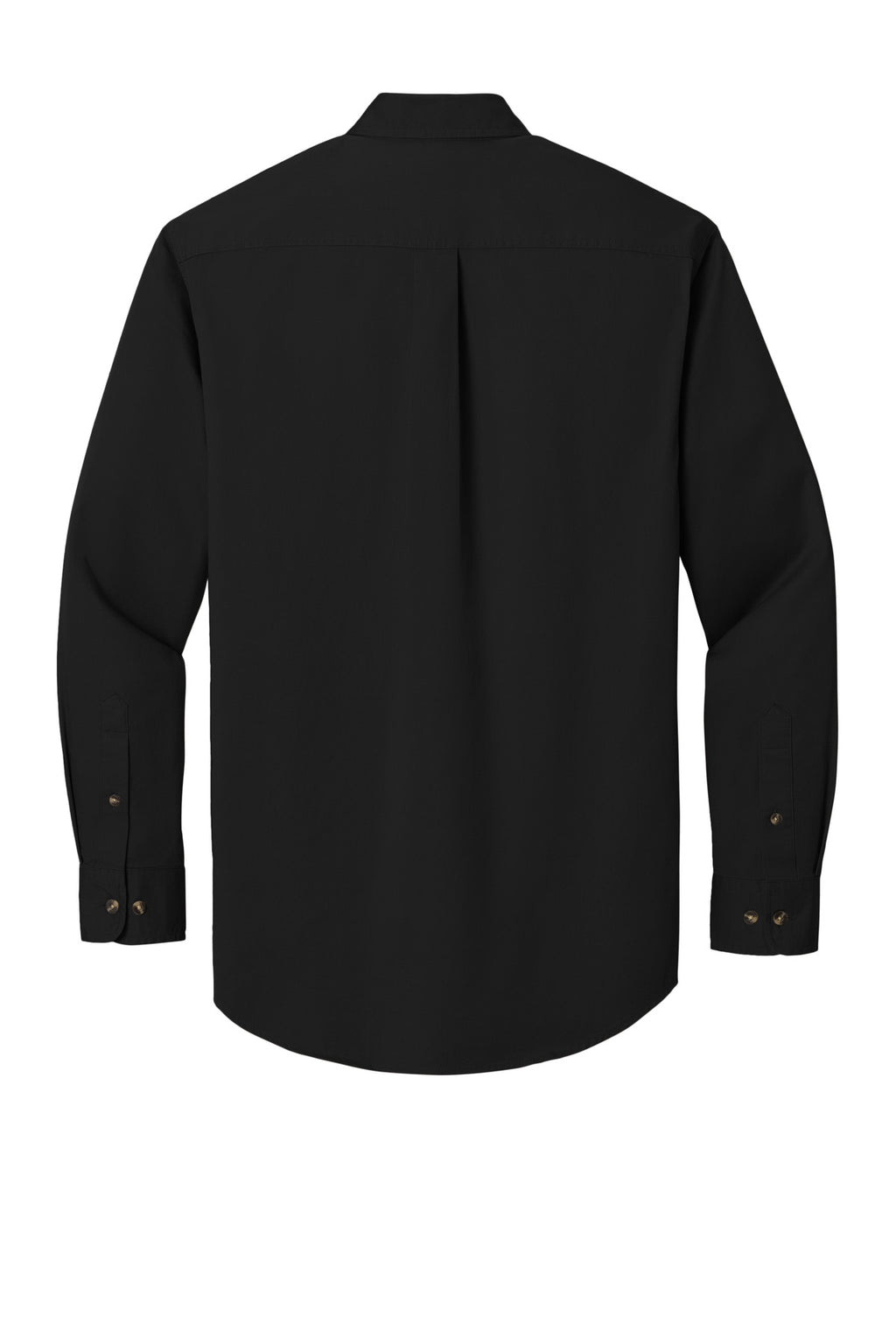 Port Authority Long Sleeve Twill Shirt – Black – flat back