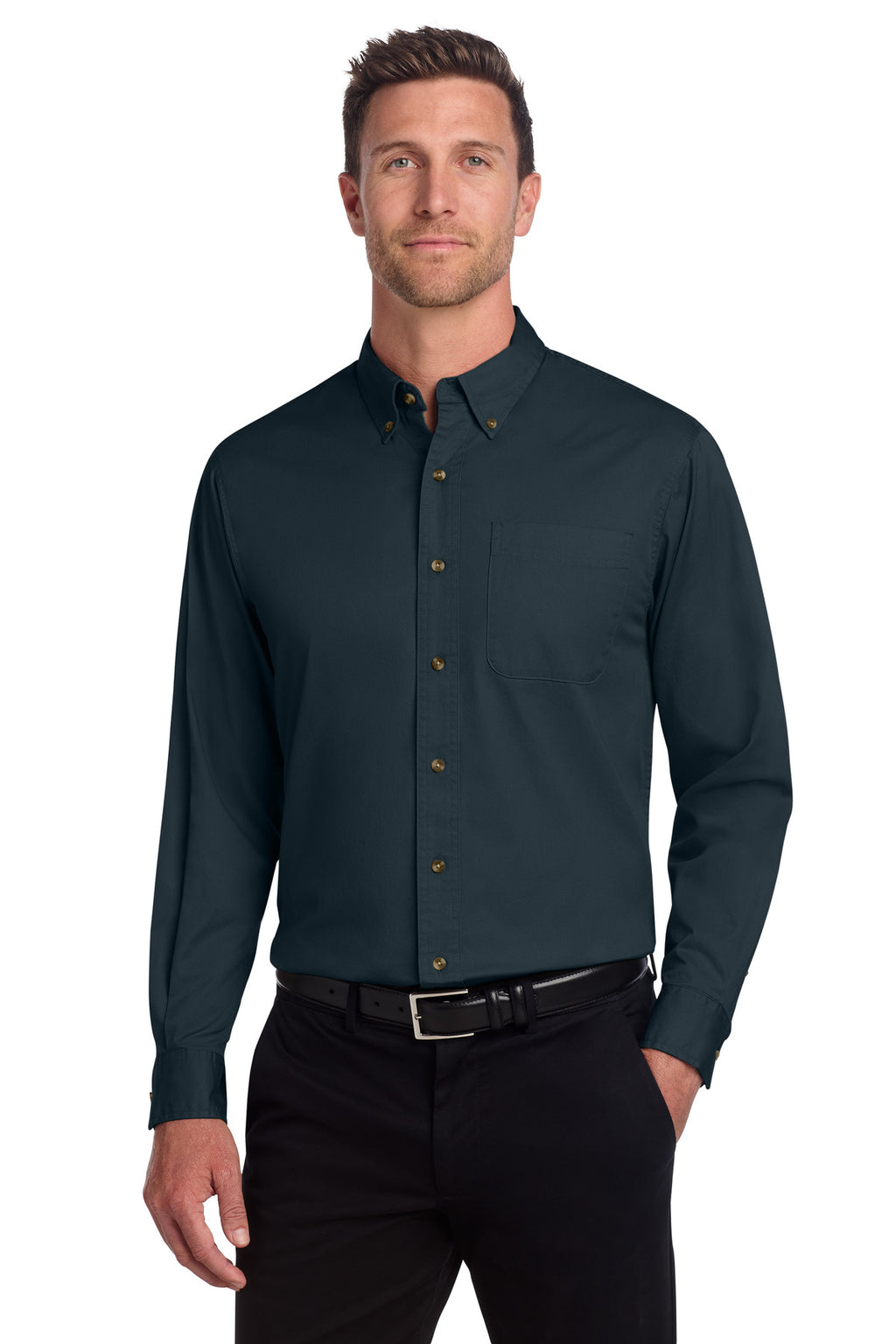 Port Authority Long Sleeve Twill Shirt – Classic Navy