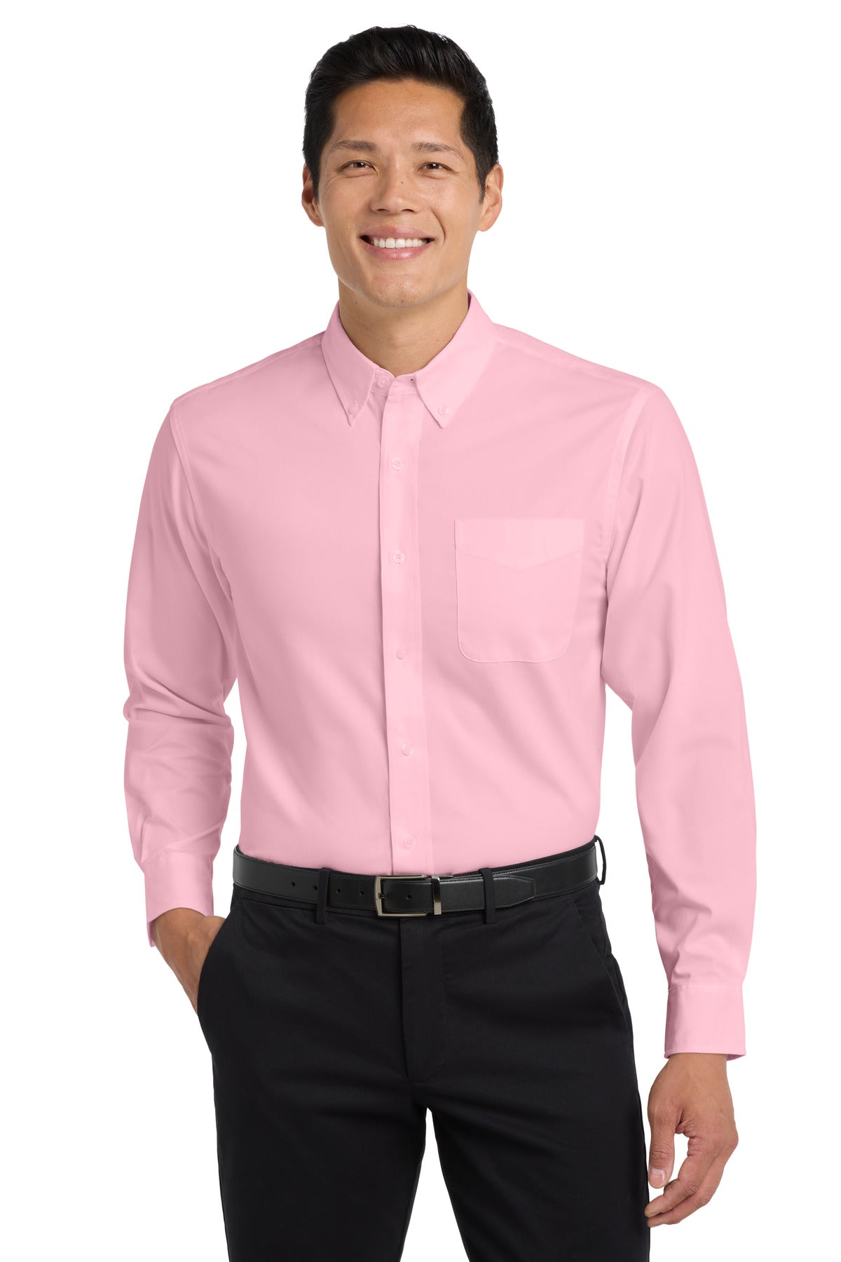 Port Authority Long Sleeve Easy Care Shirt – Light Pink