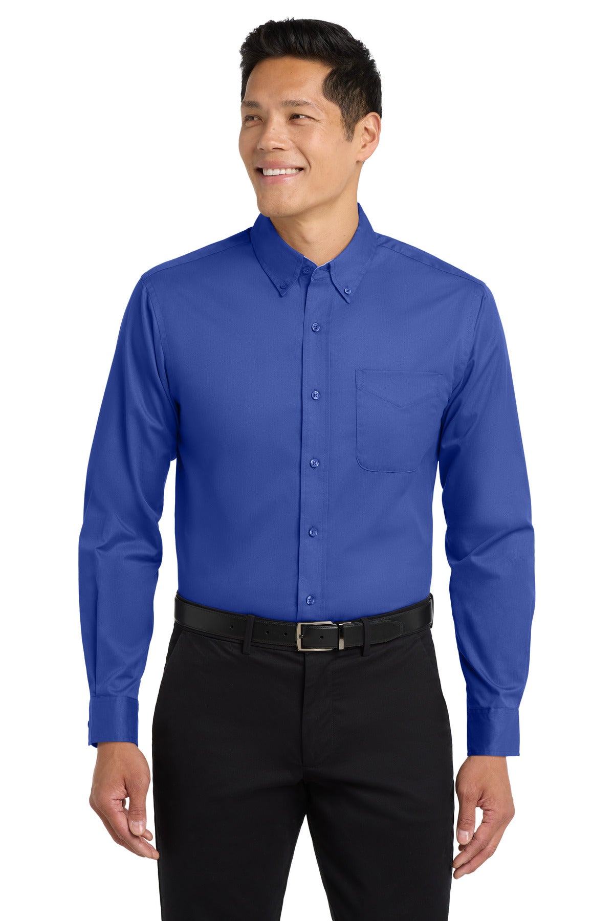 Port Authority Long Sleeve Easy Care Shirt – Royal/Classic Navy